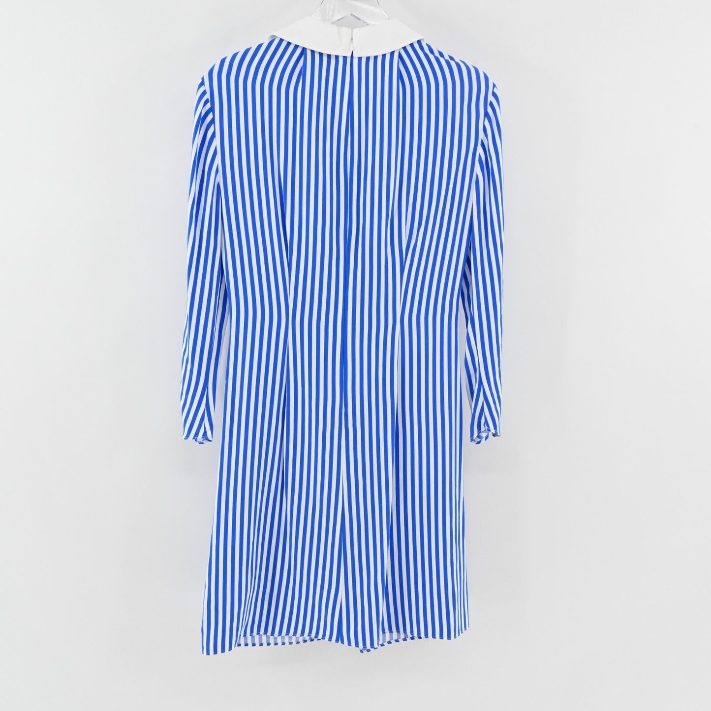 ADRIANNA PAPELL Stripe Twist Front Dress Size 4 Blue White Quarter Sleeve Mini