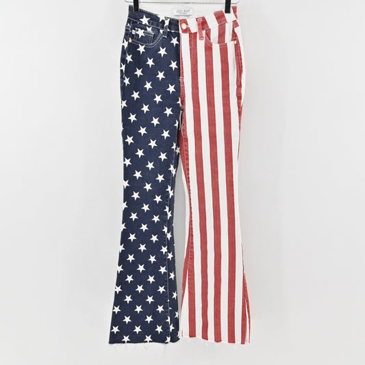 Judy Blue Womens American Flag Flare Jeans Size 25 Patriotic Stars Stripes