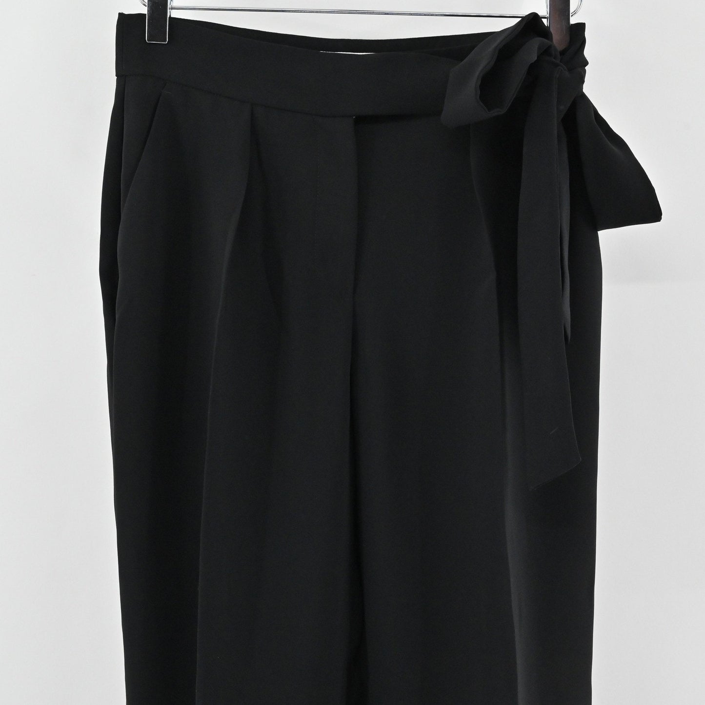 LK Bennett Womens Black Jogger Style Dress Pants Size 8 Tie Waist Quiet Luxury