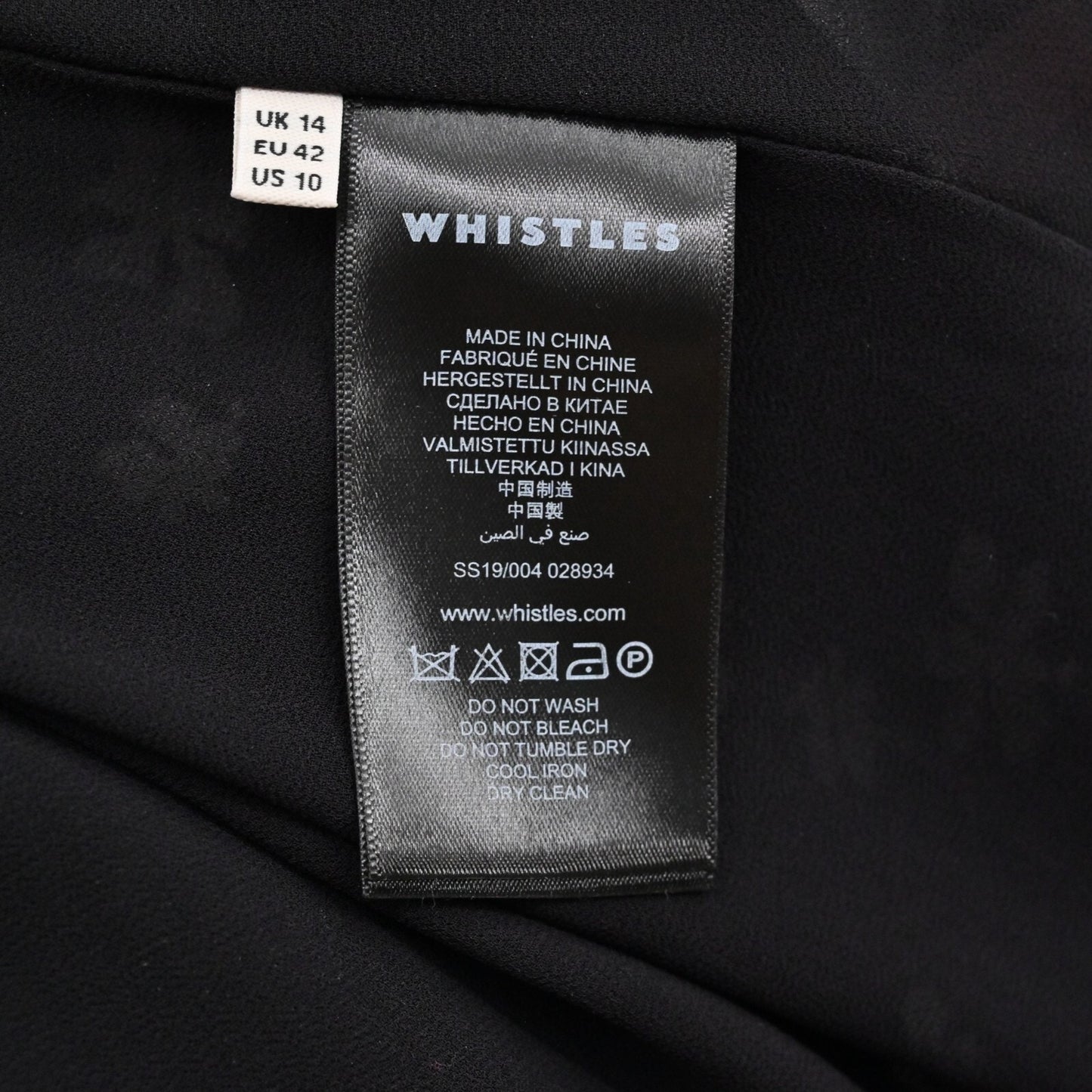 WHISTLES Edelweiss Dress Size 10 Floral Black Ruffle Mini Feminine Romantic