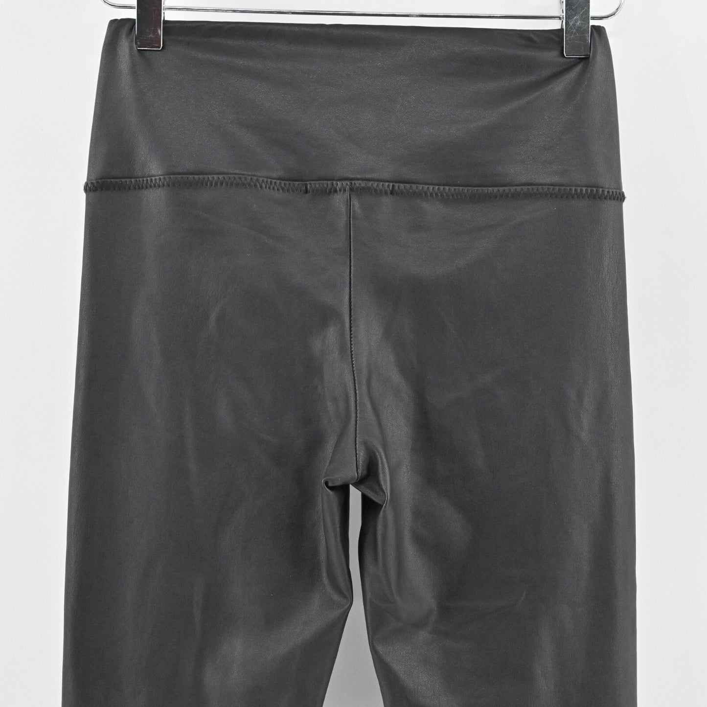 7 FOR ALL MANKIND Leggings Womens Size XS Solid Black Faux Leather Pull On Pants