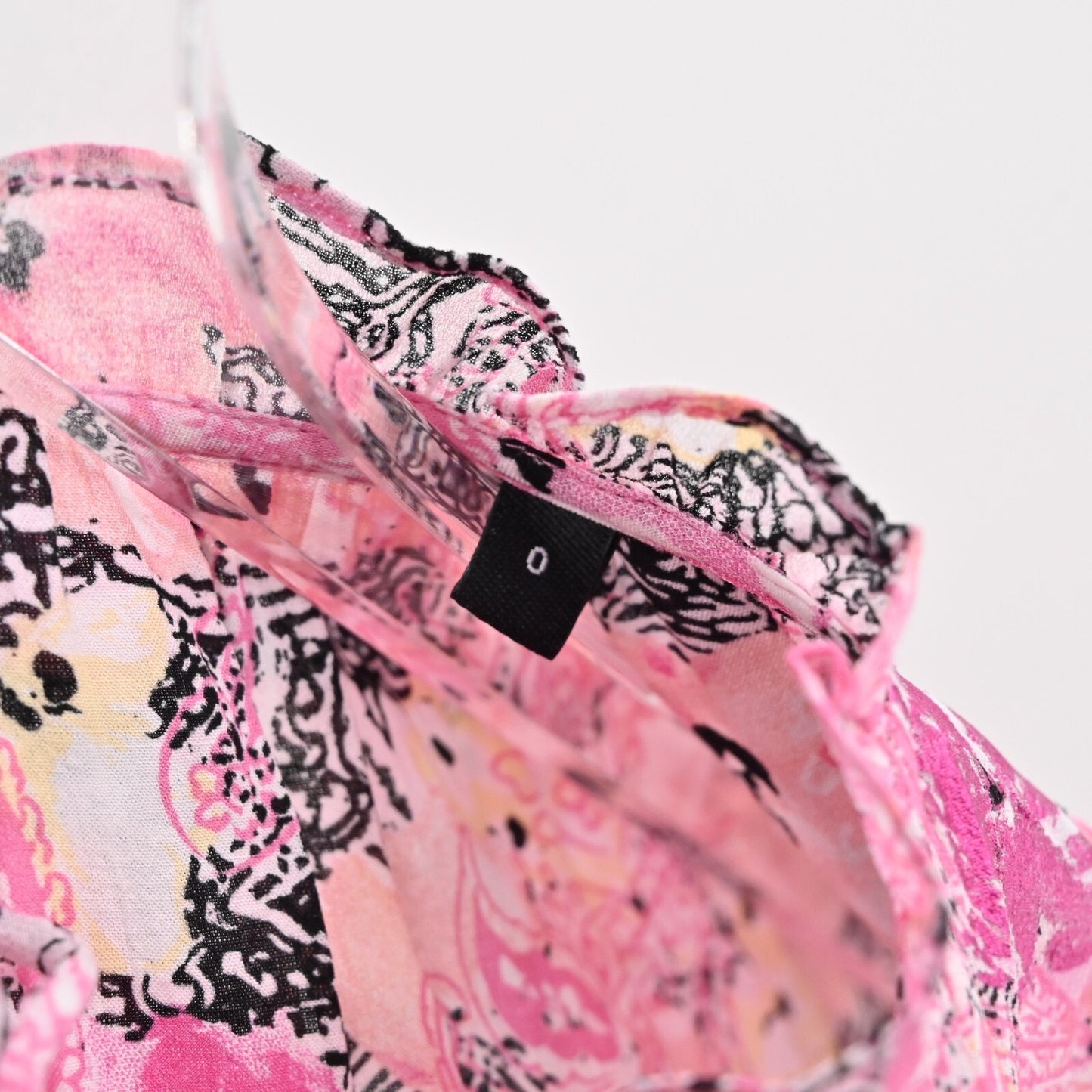 THE KOOPLES Short Pink Dress Size 0 Floral Paisley Print Frilly Sleeve Mini