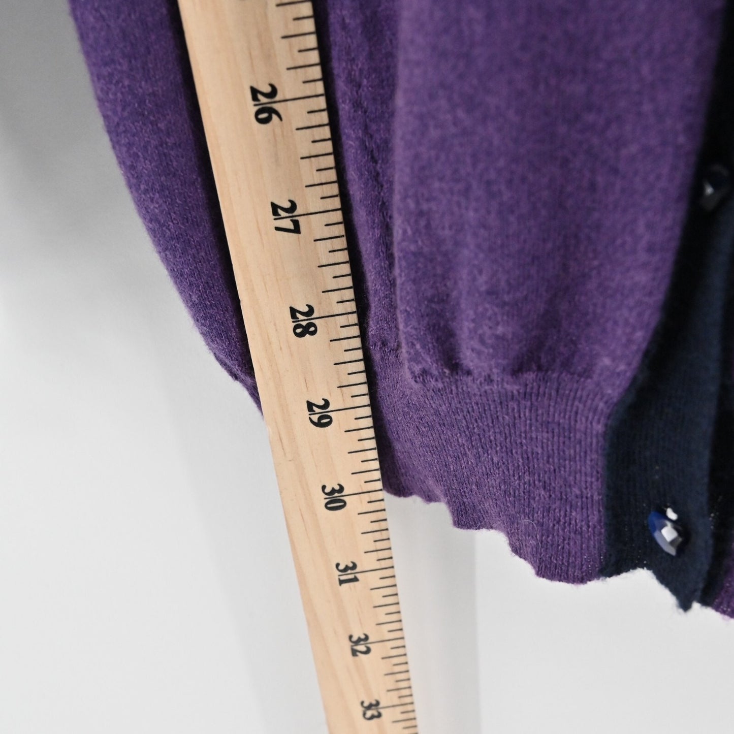 NINA RICCI Sweater Womens Size M Cashmere Blend Purple VNeck Knit Cardigan