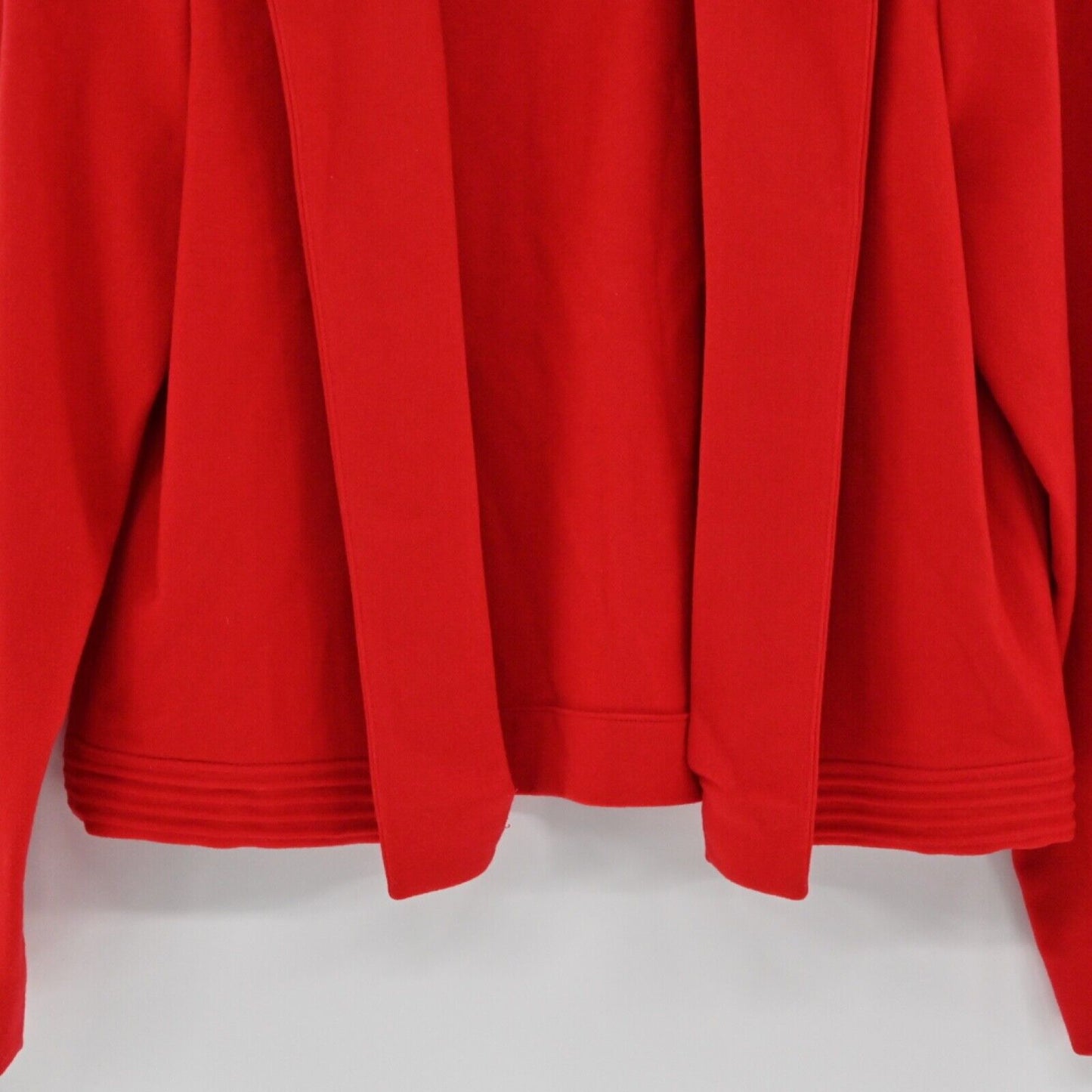 Vtg ELLEN TRACY Jacket Womens Size 10 Red Wool Blend Drape Open Front Career 00s