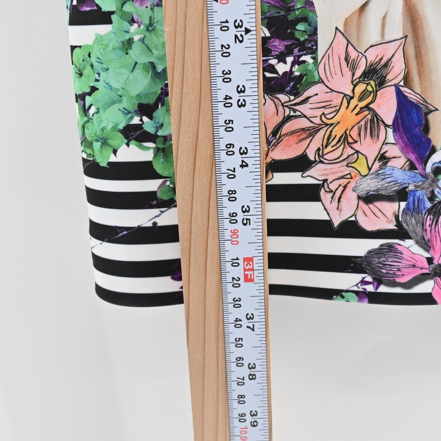 CLOVER CANYON Enchanted Garden Dress Sz M Sheath Black Floral Stripe Sleeveless