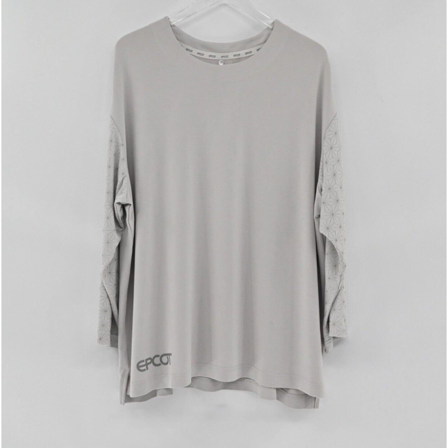 DISNEY PARKS EPCOT T Shirt Womens Sz XL Gray Spaceship Earth Print Long Sleeve