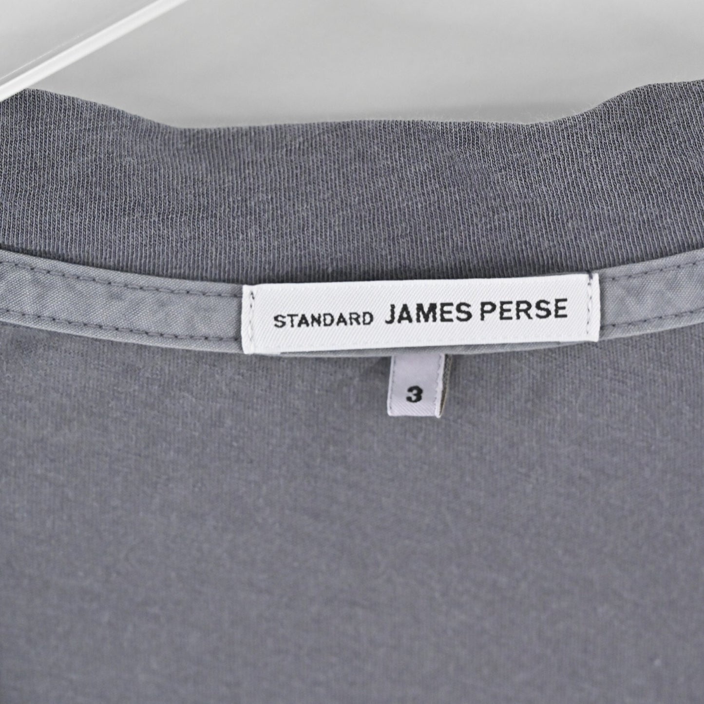 JAMES PERSE Top Womens Size 3/Large Gray Cotton Long Sleeve VNeck Shirt Standard