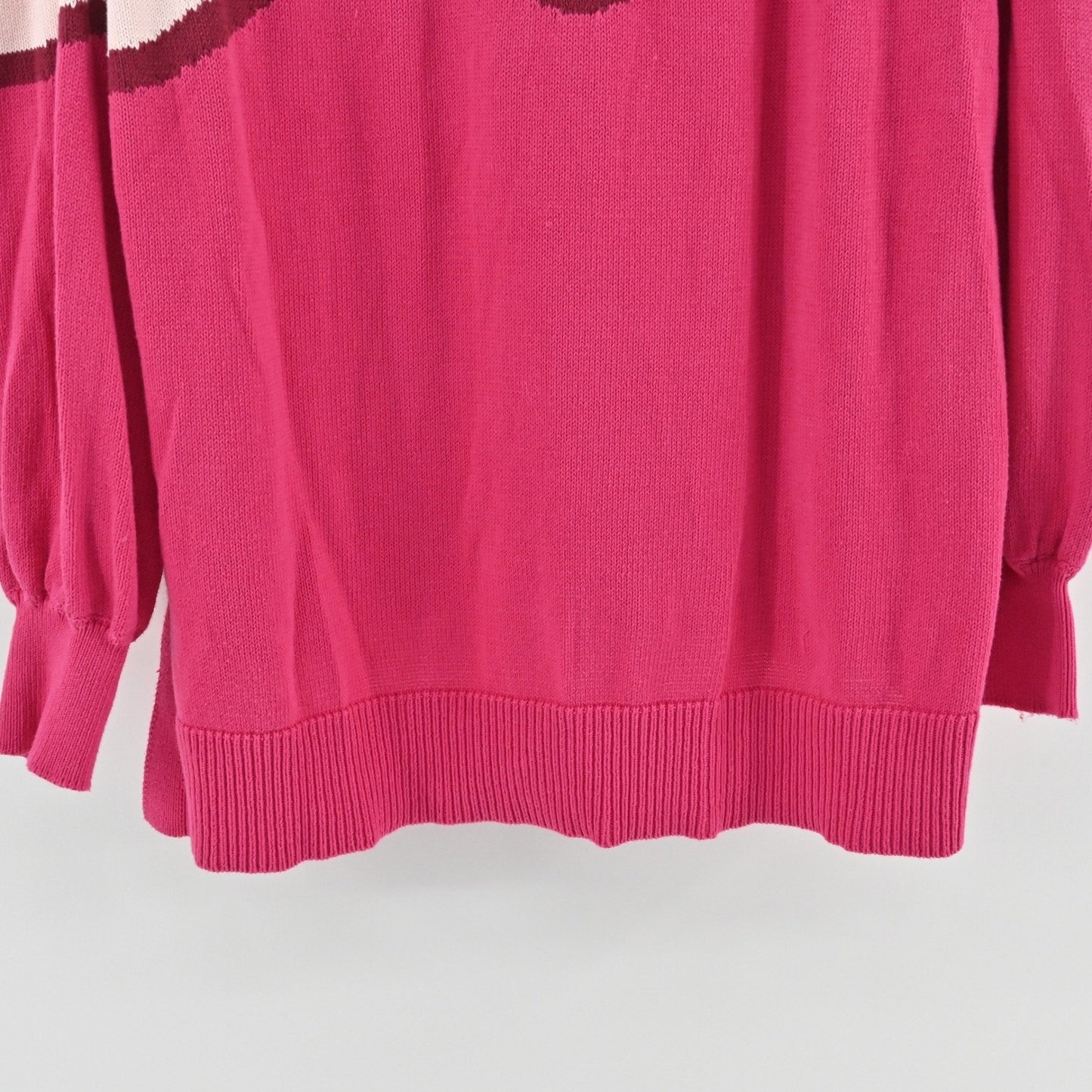 Tuckernuck Womens Pink Jersey Stripe Sweater Size M Wave Knit Pullover Cotton