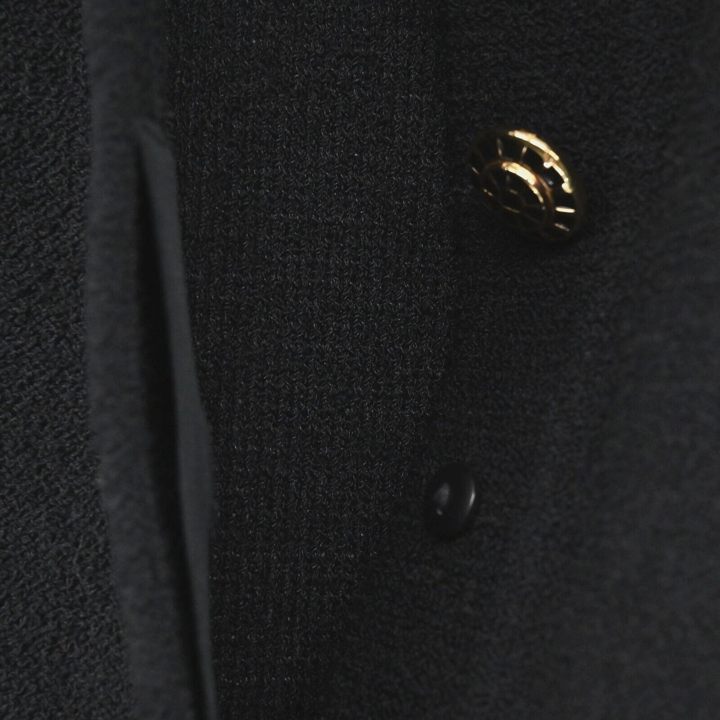 ST JOHN Jacket Womens Sz 10 Collection Santana Knit Black Gold Buttons Dog Show