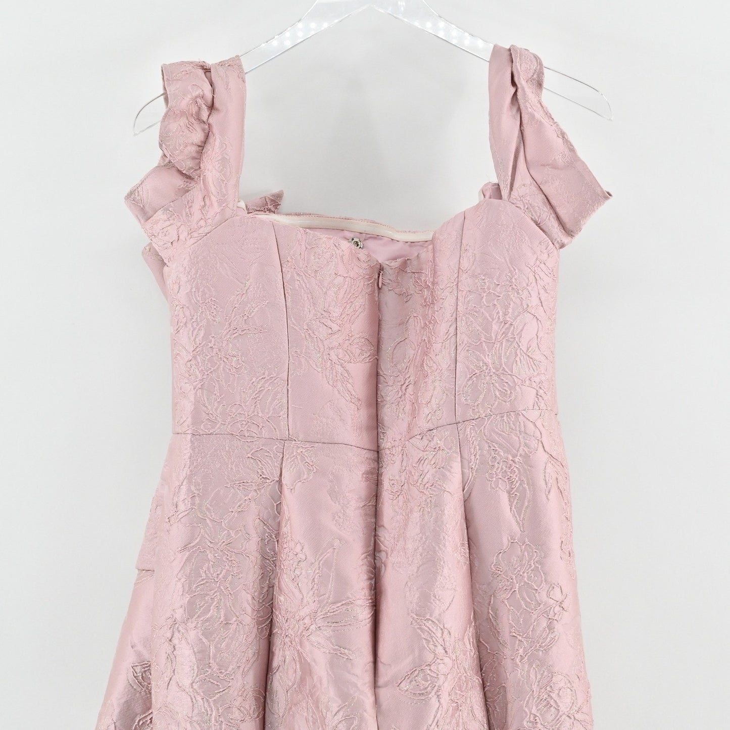 Feriani Couture Strapless Bow Ornate Evening Dress Size 14 Mauve 18878 Jacquard