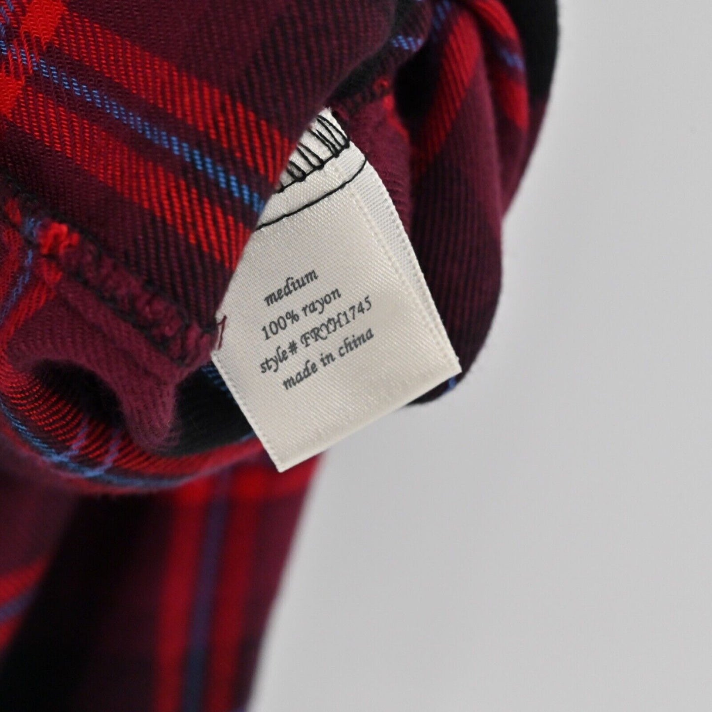 HARPER Top Womens Size M Red Black Plaid Pocket Flannel Button Up Western Grunge