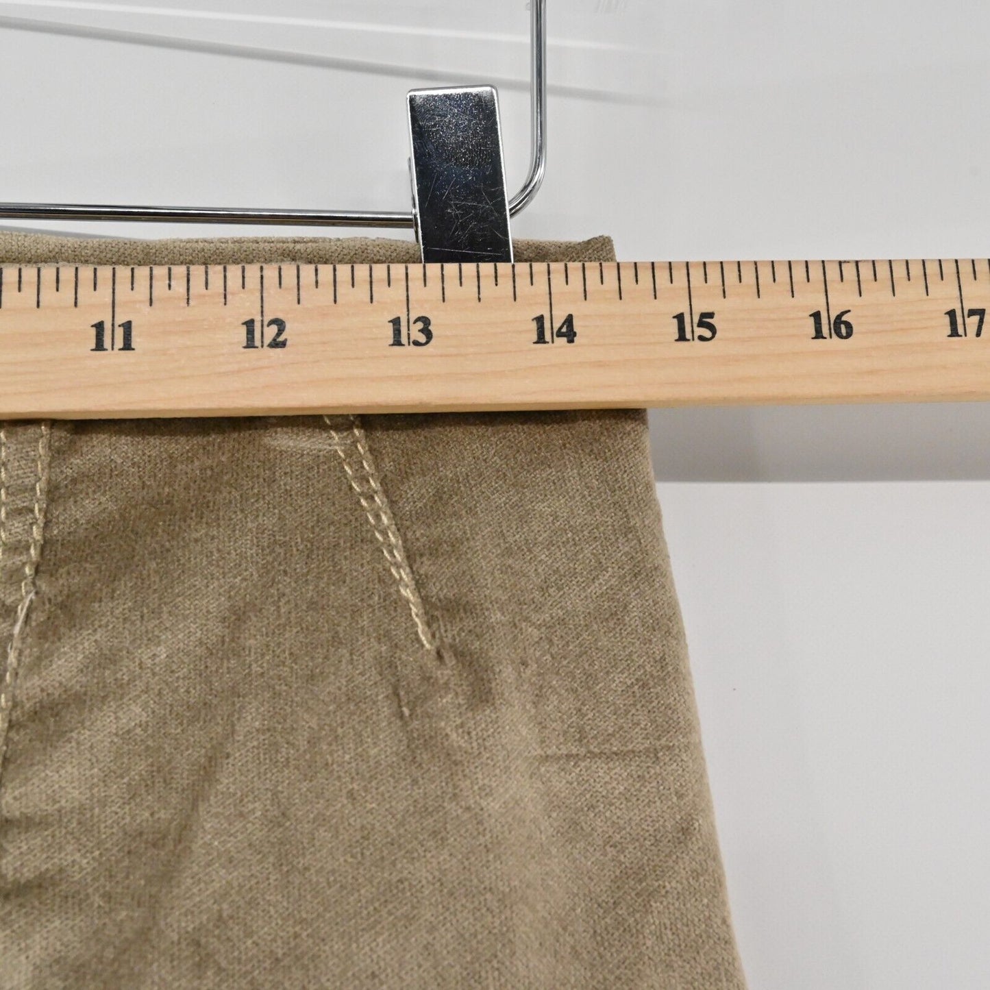 MALIPARMI Pants Womens Sz 40 Tan Velvet Straight Leg Stretch Mid Rise Ankle NEW
