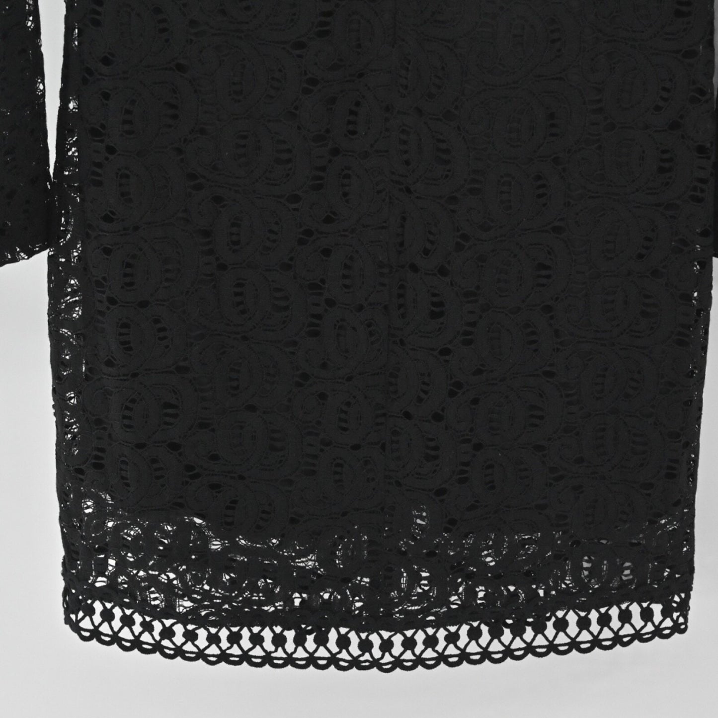 LAUNDRY by SHELLI SEGAL Dress Size 4 Black Lace Dark Romantic Sheer Long Sleeve
