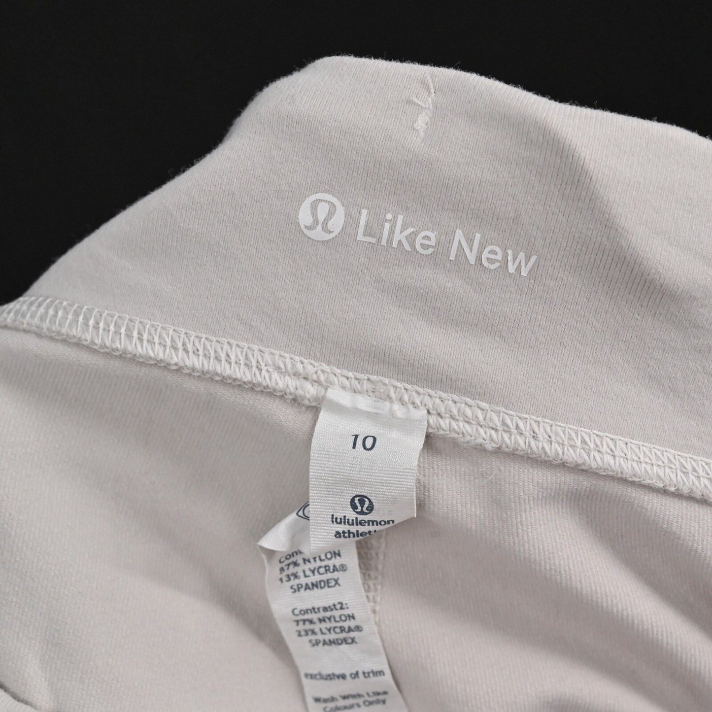 LULULEMON Pants Womens Heat It Up Size 10 Crop White Beige Drawstring Athletic