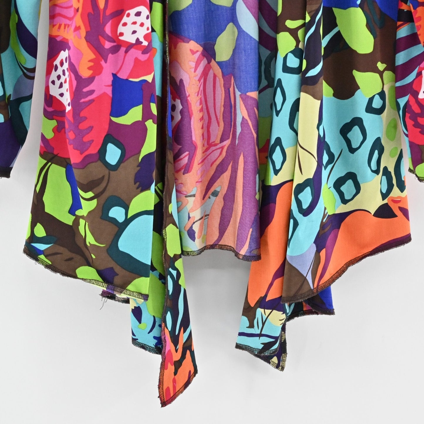 ALBERTO MAKALI Kimono Womens Size S Multicolor Floral Waterfall Open Front
