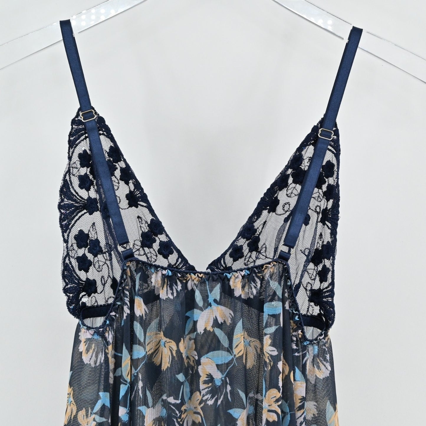 Carrie Amber Babydoll Lace Top Size S Dark Romantic Fairygrunge Floral Sheer Y2k