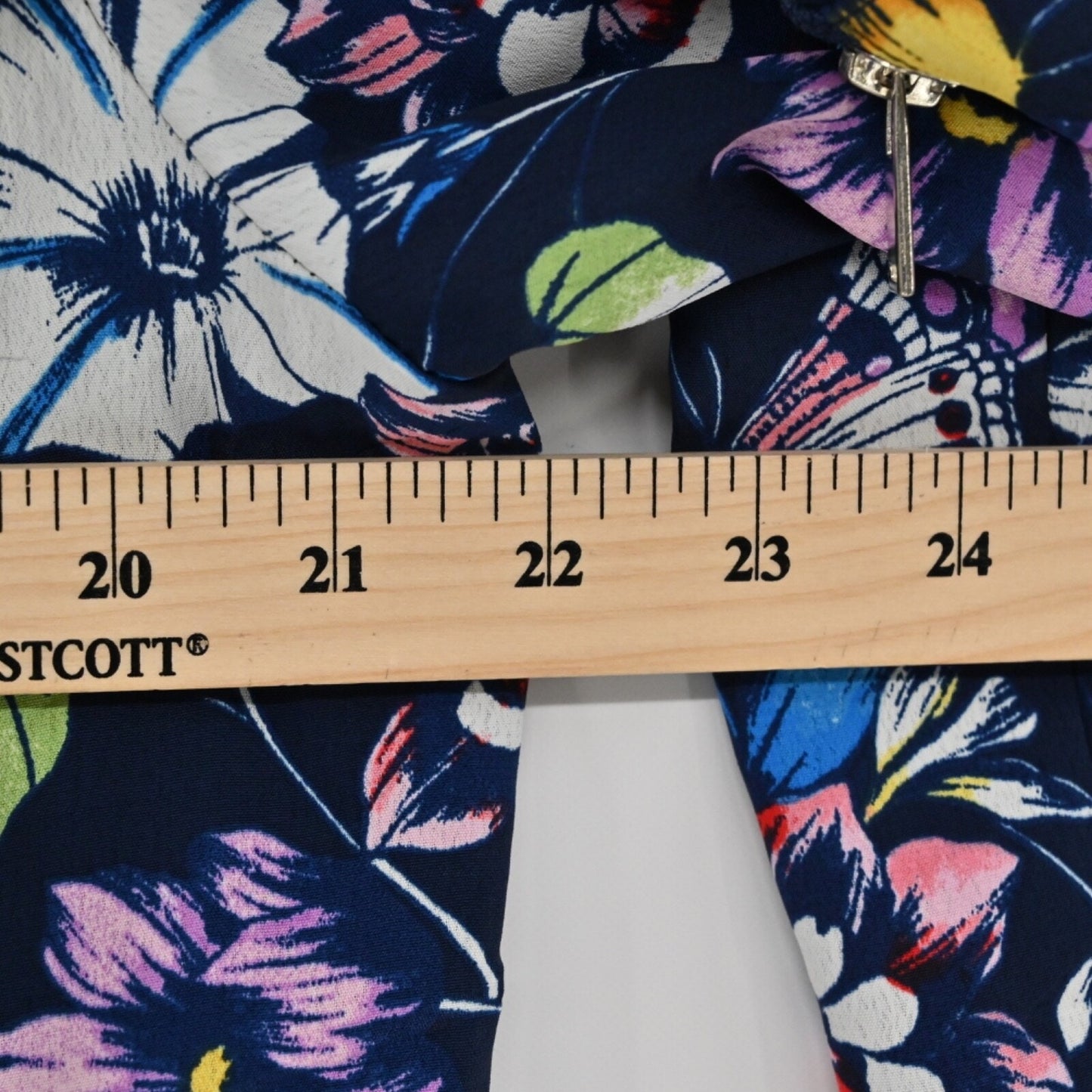 PHILOSOPHY Womens Floral Bomber Jacket Size M Blue Butterfly Full Zip Pockets