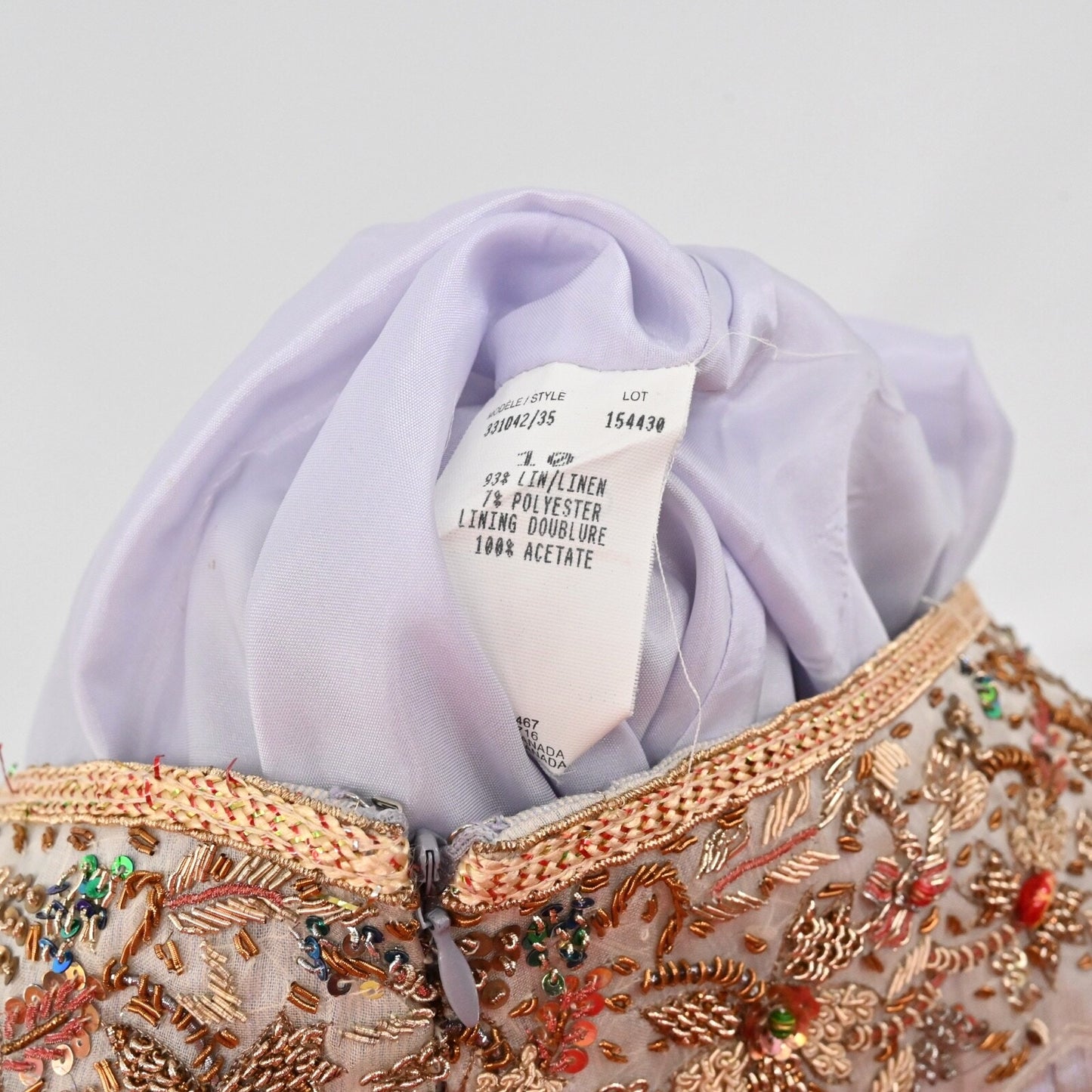 Vtg ZENOBIA Womens Pleated Skirt Size 10 Fairy Shimmer Sequin Beaded Linen Y2k