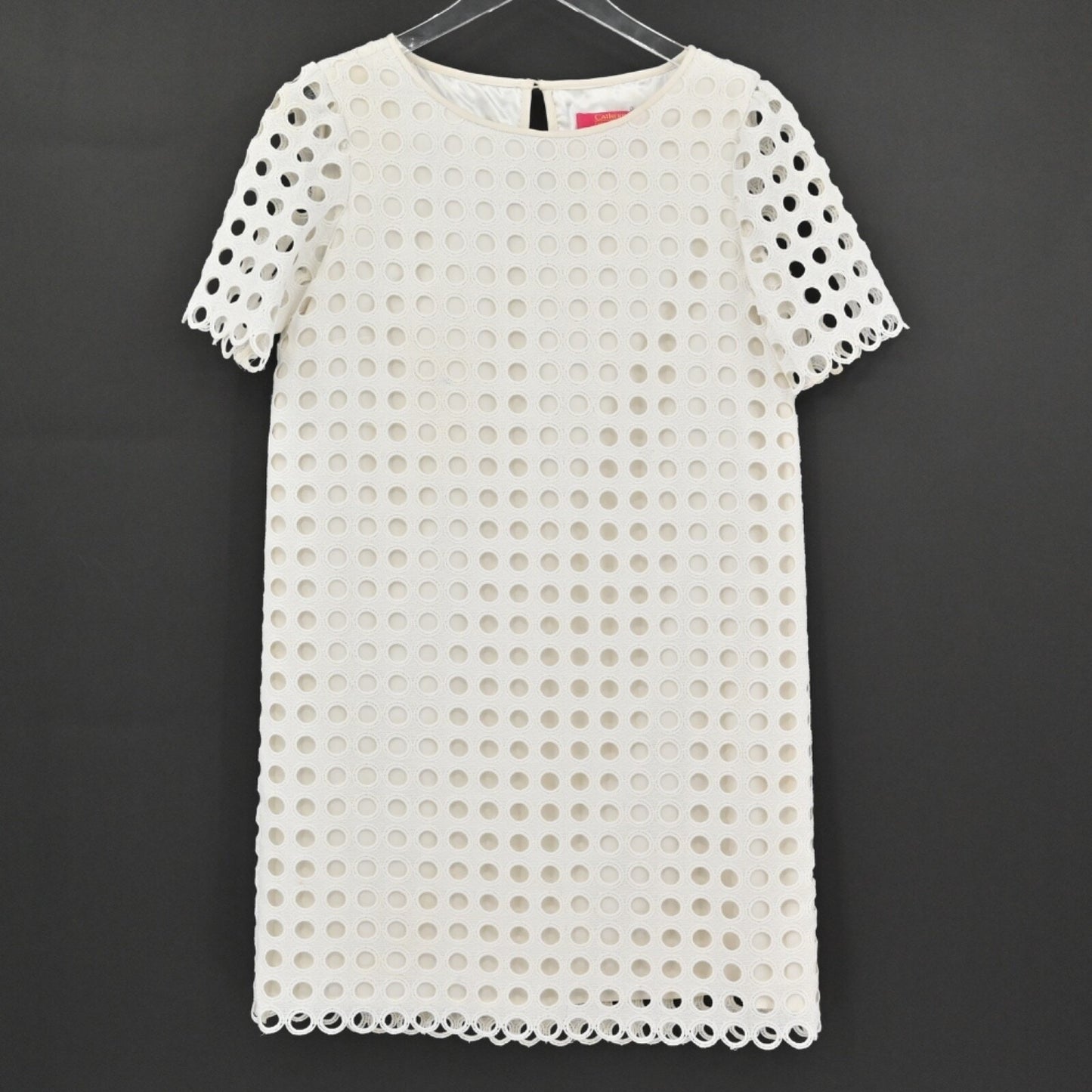 Catherine Malandrino Courtney Dress Size 0 White Eyelet Summer Shift Minimalist