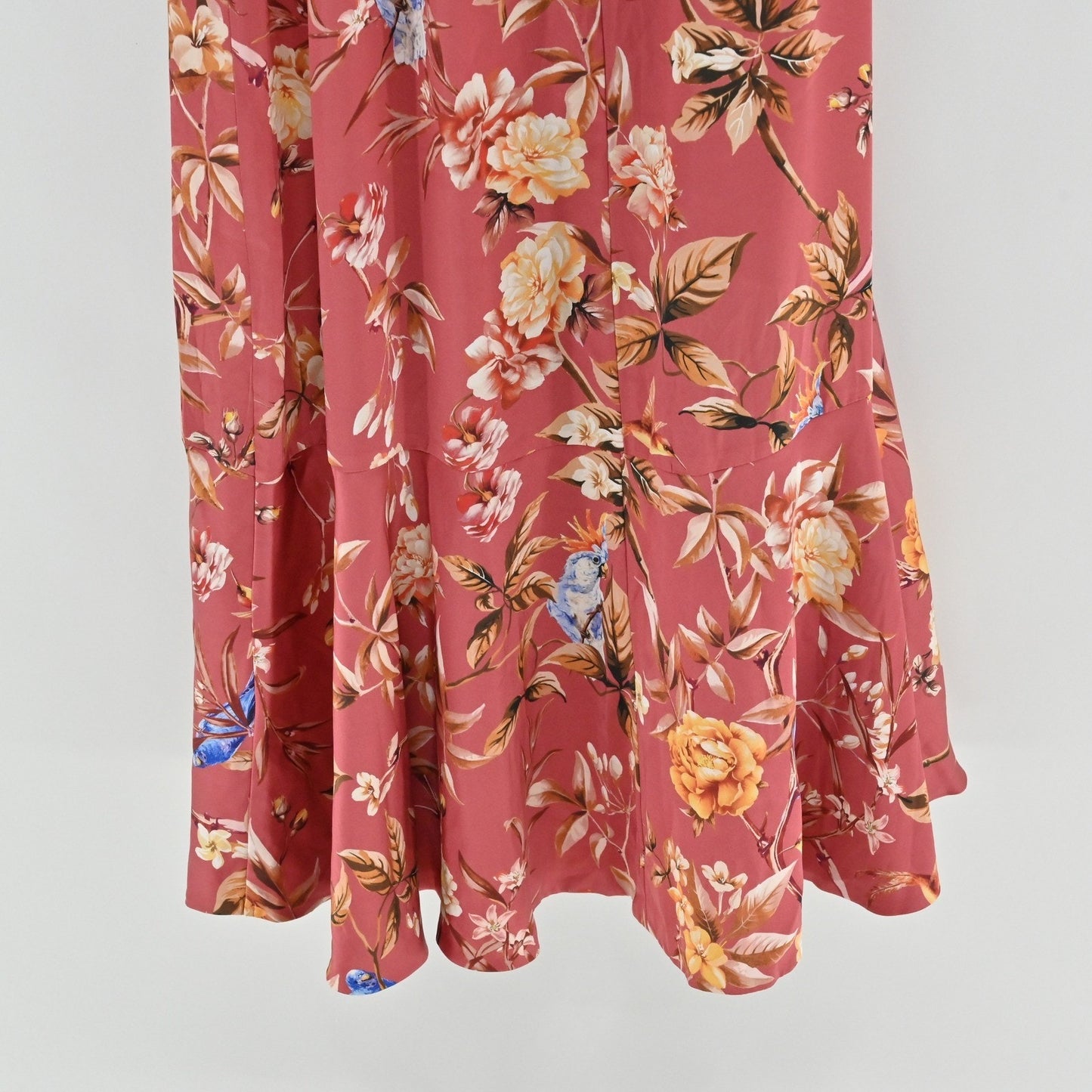 EXPRESS Floral Maxi Dress Size XS Romantic Whimsical One Shoulder Ruffle Elegant