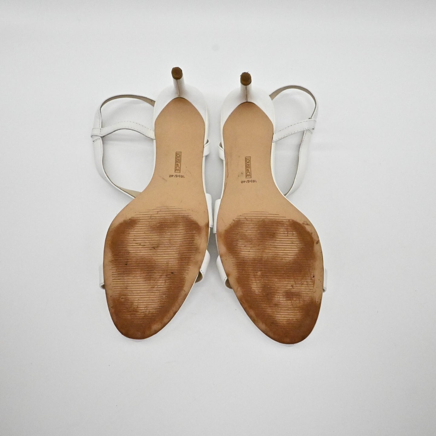 LOUISE ET CIE Womens Kass Heels Size 10M Optic White Strappy Open Toe Pumps