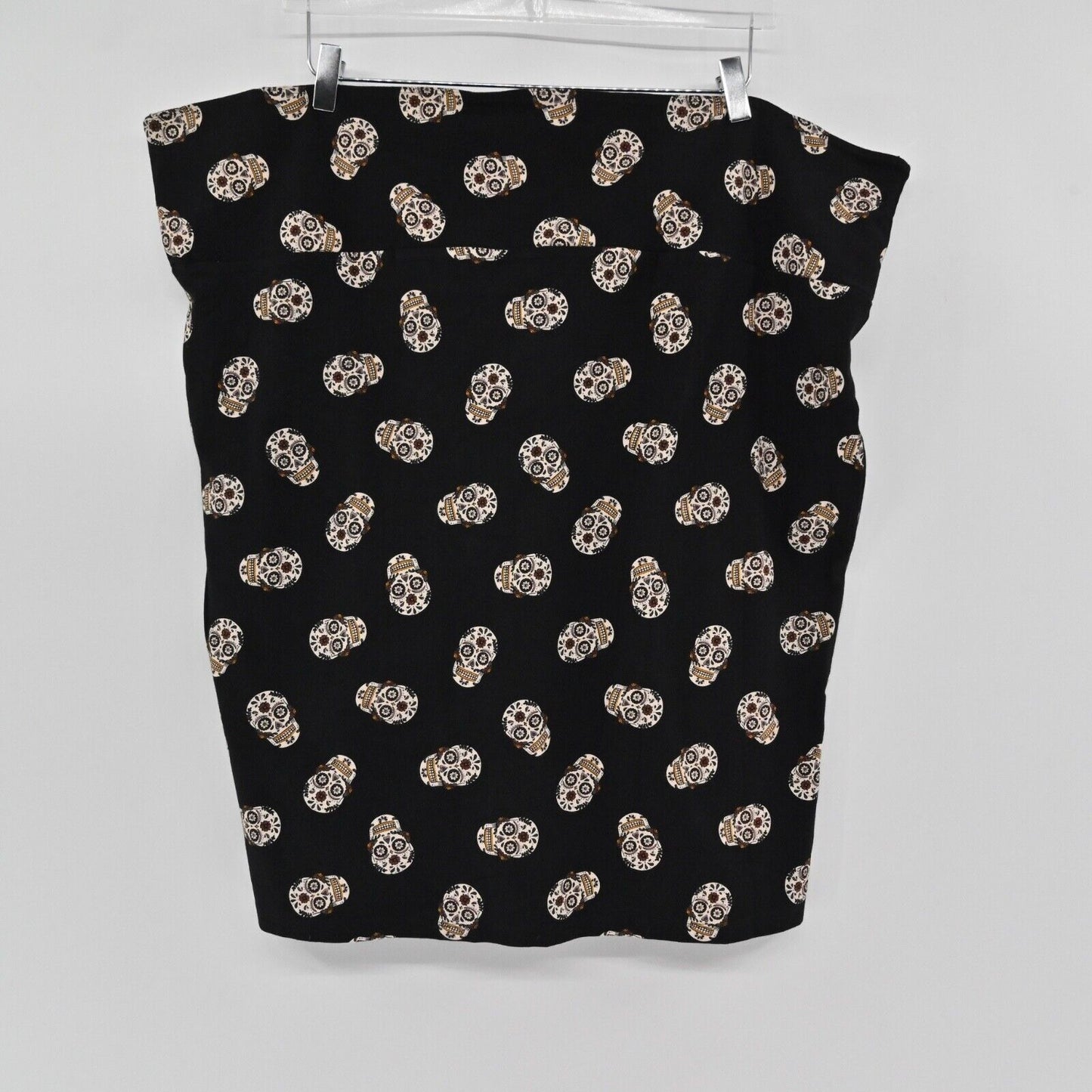 TORRID Skirt Womens Sz 4X Black Sugar Skull Print Jersey Knit Cotton Blend Mini