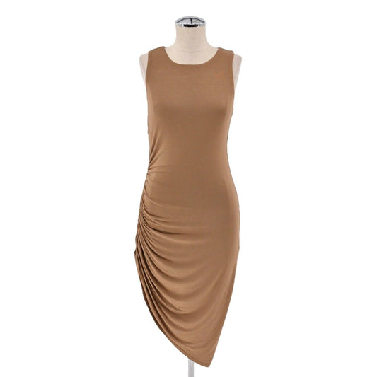 LOVERS AND FRIENDS Dress Womens Sz S Brown Crew Neck Ruched Asymmetric Eva Tank