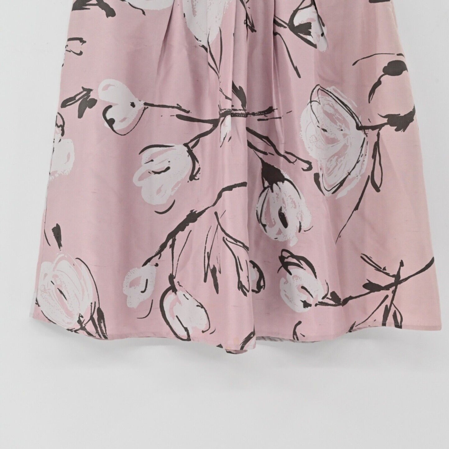 MOSCHINO Skirt Womens Size 8 Pink Floral 100% Silk Pleated Flare CHEAP AND CHIC