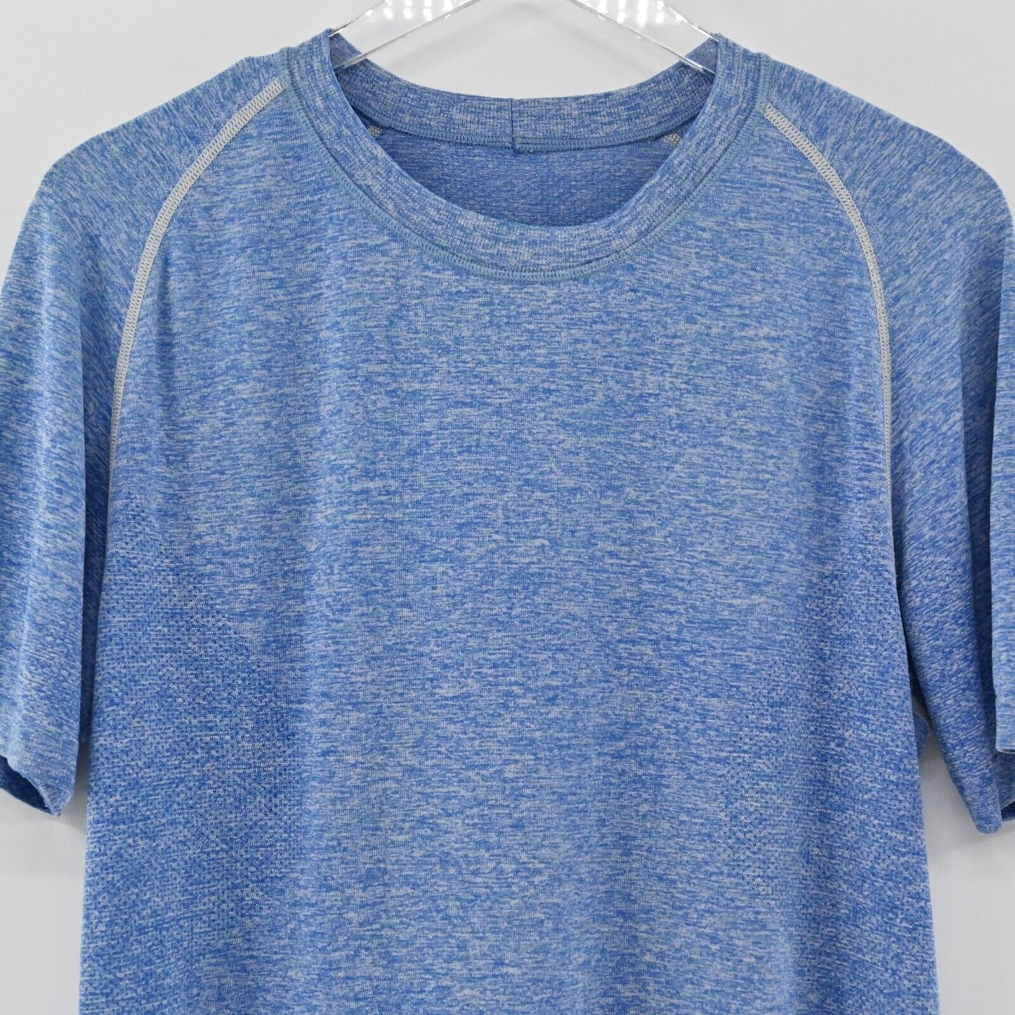 LULULEMON Shirt Mens Size L Metal Tech Short Sleeve Blue Running Crew Tee Logo