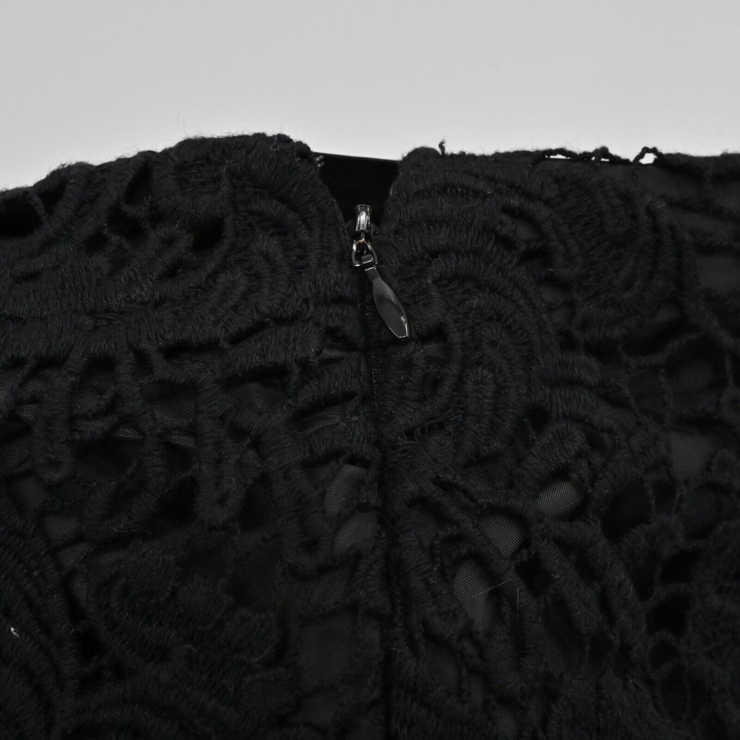 PERUVIAN CONNECTION Skirt Womens Size 8 Black Floral Lace Tulle Knee Length