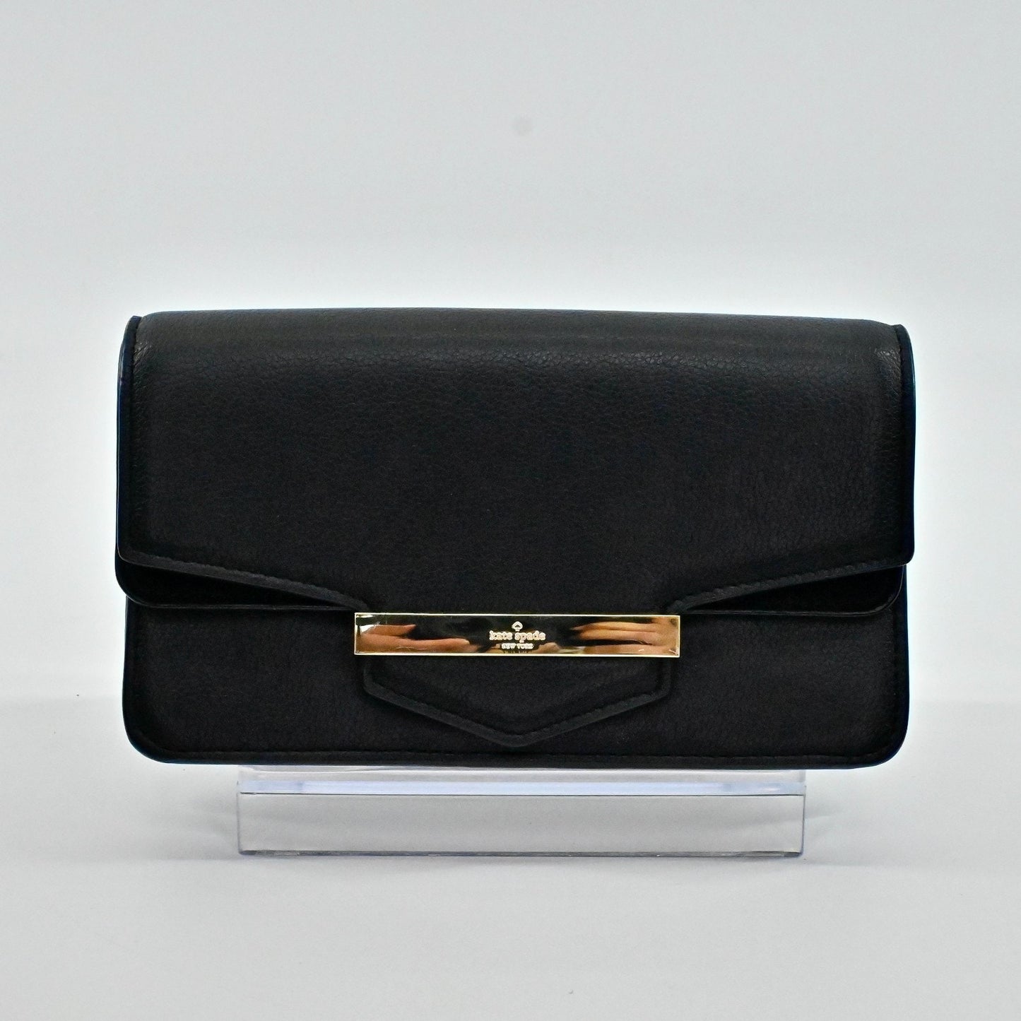 Kate Spade Kaela Carmel Court Black Leather Small Crossbody Bag Classic Flap