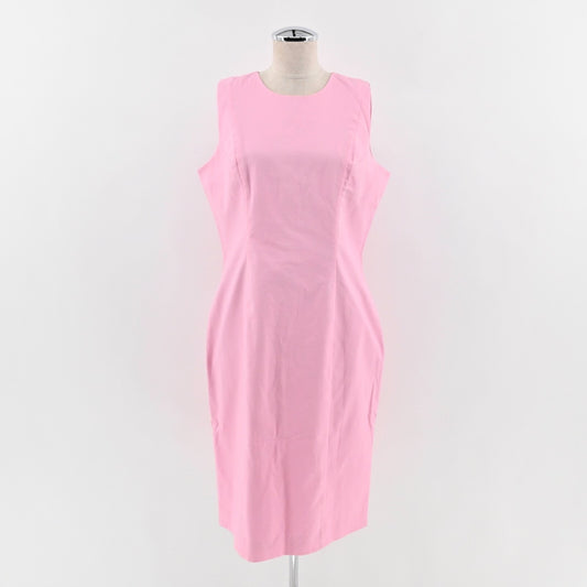 TORI RICHARD Dress Size 14 Pink Sleeveless Cotton Classic Sheath