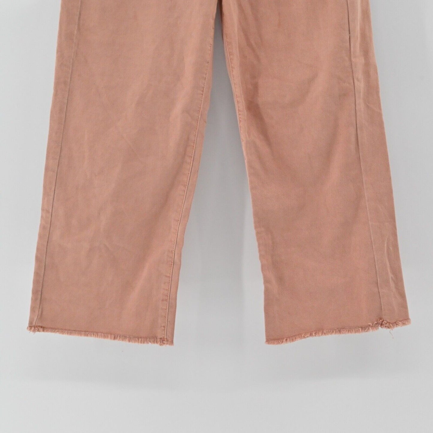 AMERICAN EAGLE Jeans Womens Sz 6 Blush Pink High Rise Wide Leg Crop Raw Hem Boho