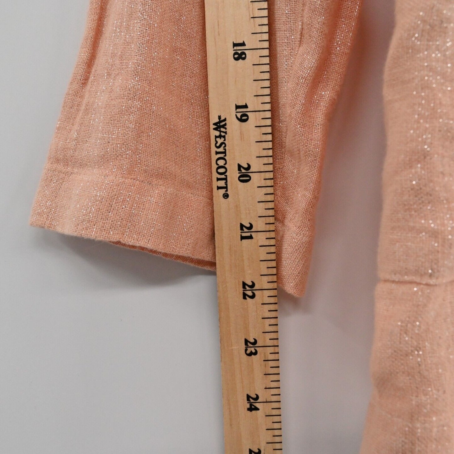 ANTHROPOLOGIE Blazer Womens Sz M Amadi Kaye Shimmer Double Breasted Linen Blend