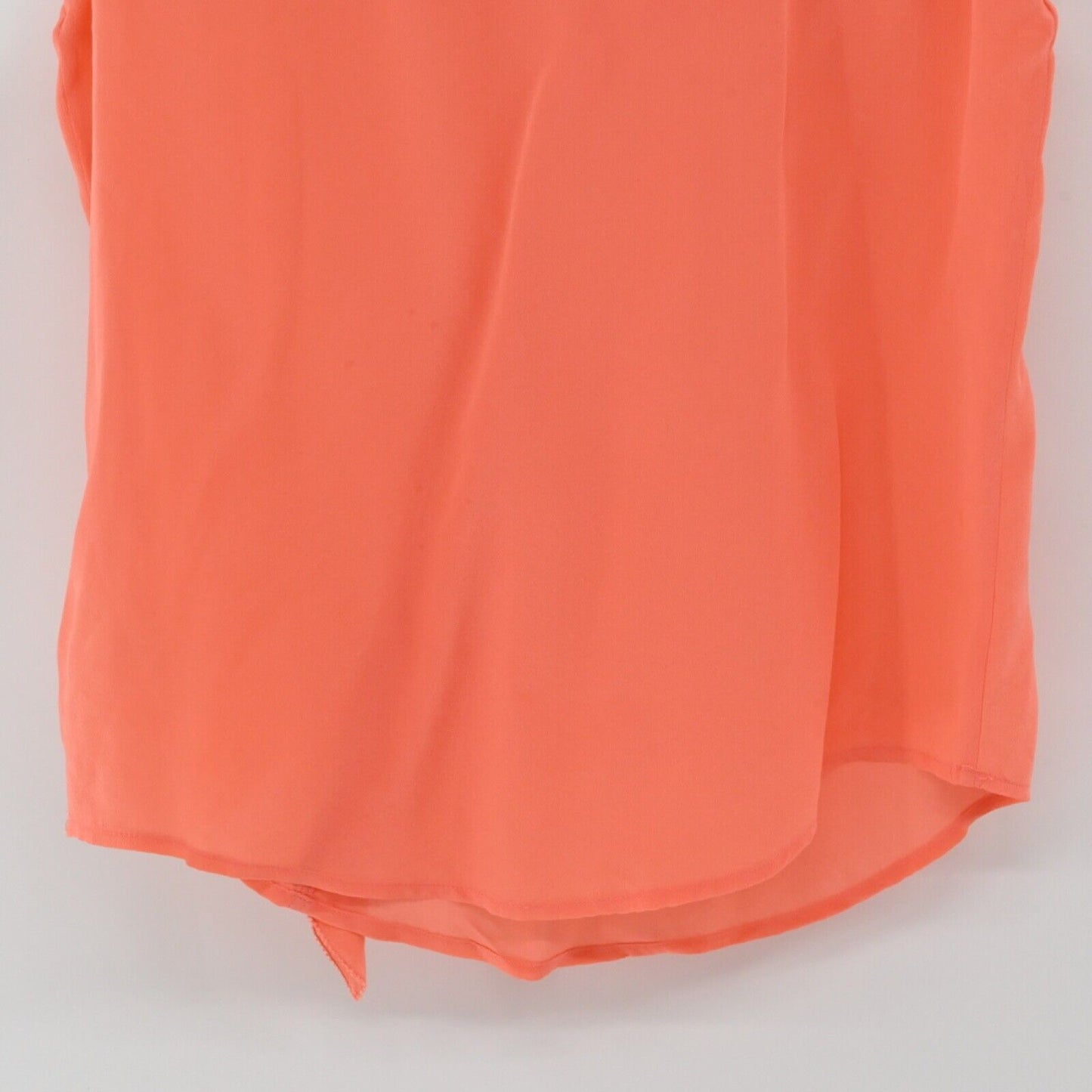 ANTHROPOLOGIE Top Womens Sz 2 MAEVE Orange 100% Silk Dipped Chroma Ruffle Blouse