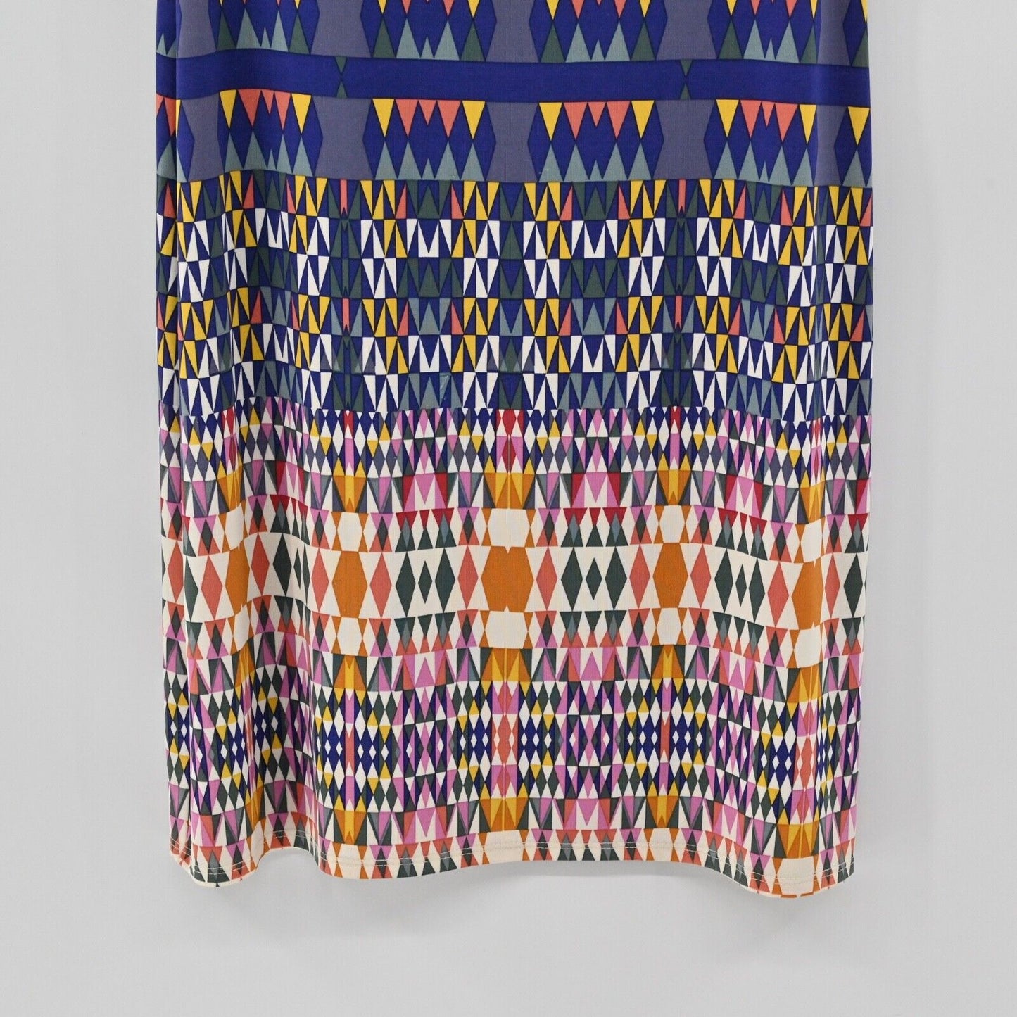 LEOTA Dress Womens Size XS Geometric Print Belted Scoop Neck 3/4 Sleeve Boho USA