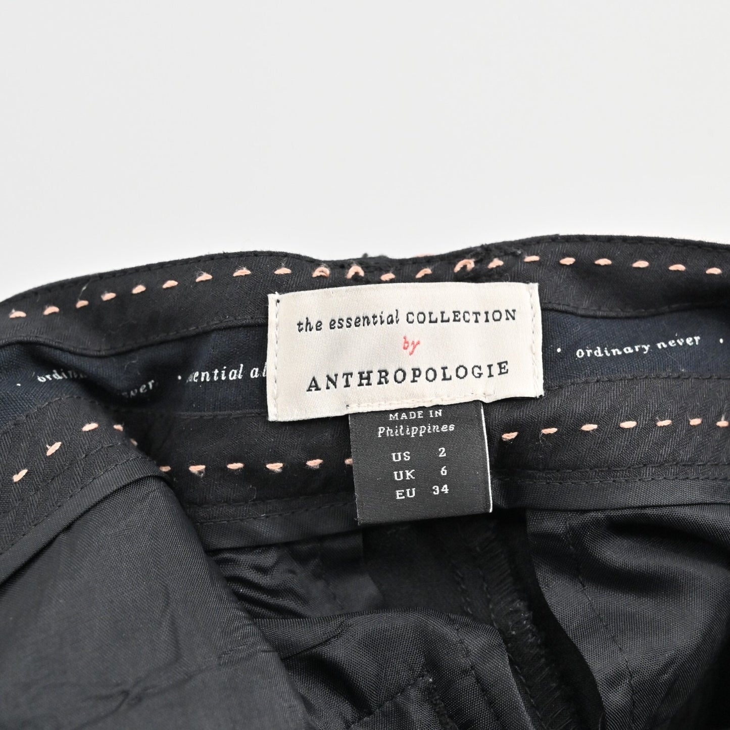 ANTHROPOLOGIE Pants Womens Size 2 Polka Dot Black Essential Skinny Kick Flare