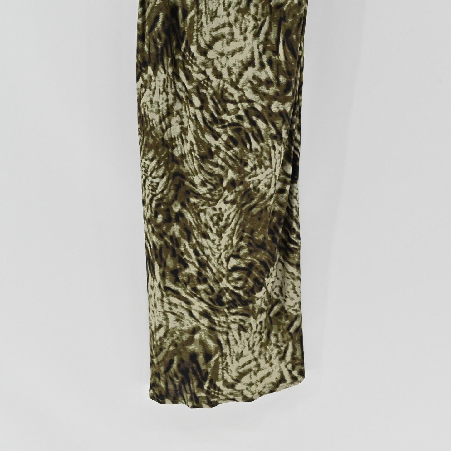 GOOD AMERICAN Dress Womens Size M Jungle Print Cowl Neck Viscose Stretch Midi