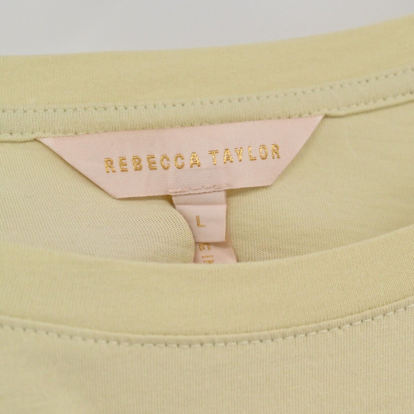 REBECCA TAYLOR Womens Size L Short Sleeve Tee Shirt Ruffle Relaxed Pastel Green