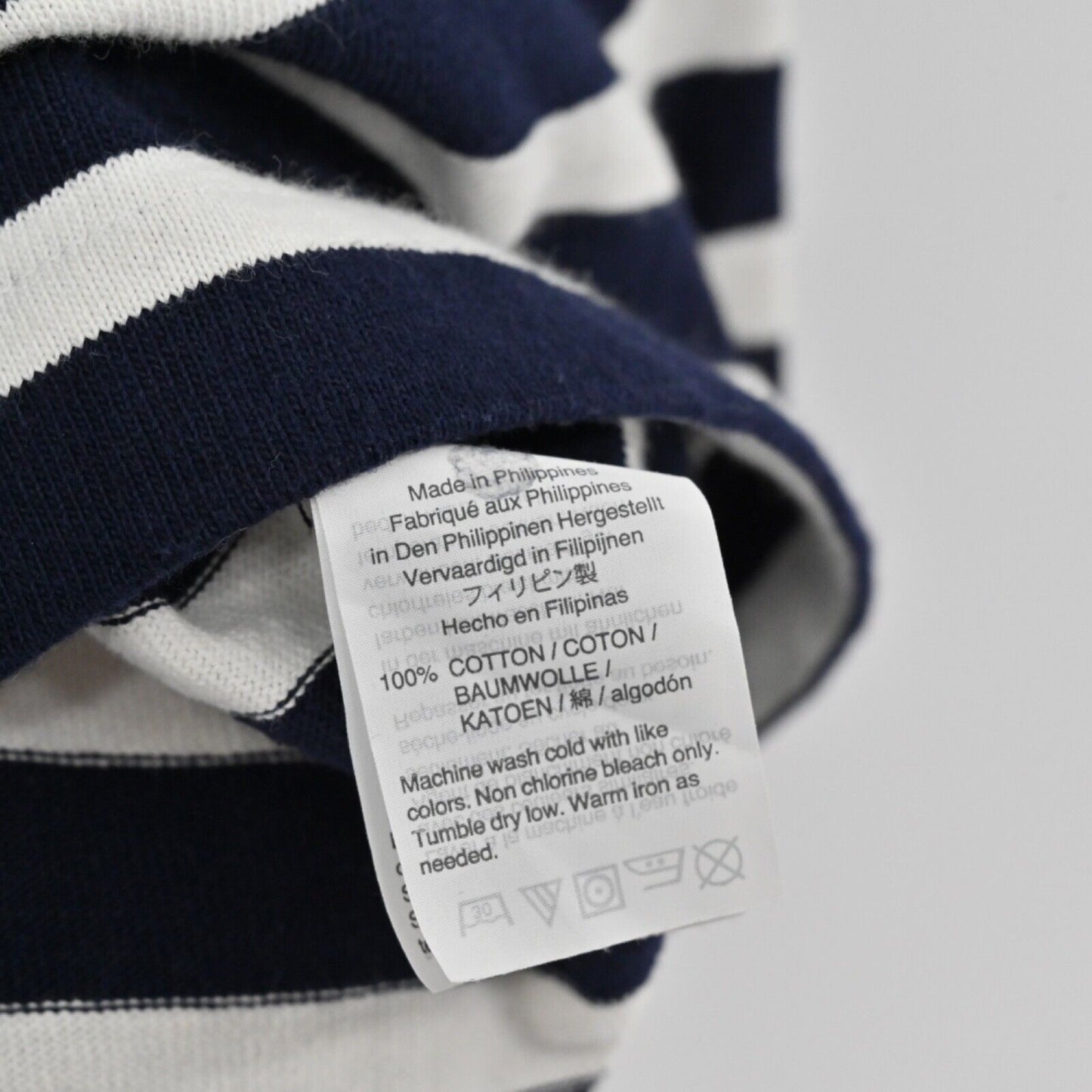J CREW Sweatshirt Womens Size M Navy Blue White Stripe 100% Cotton Nautical Cape