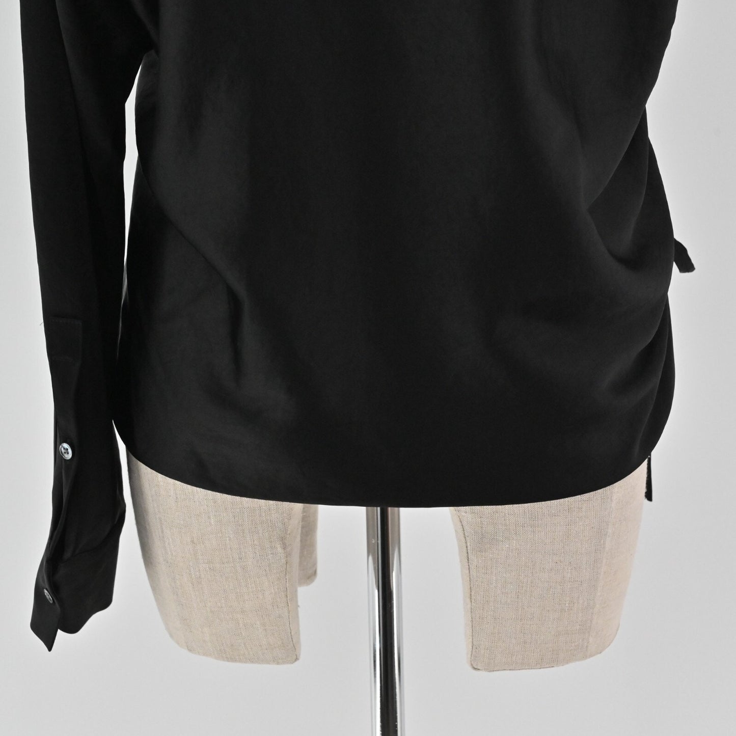 T ALEXANDER WANG Ruched Womens Top Size 4 Black Satin Dark Romantic One Sleeve