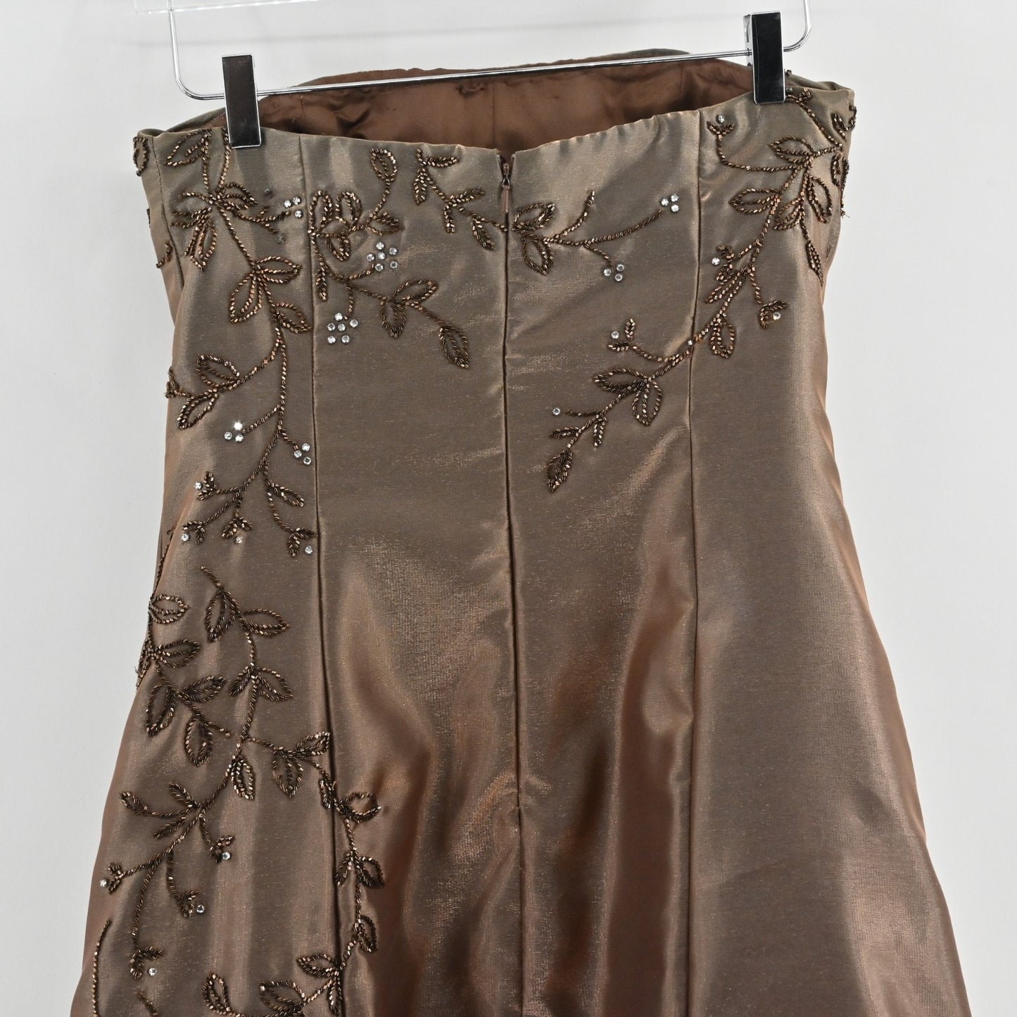 Vtg Jovani Strapless Beaded Evening Gown Sz 12 Ombre Maxi Dress Fairy Prom Event