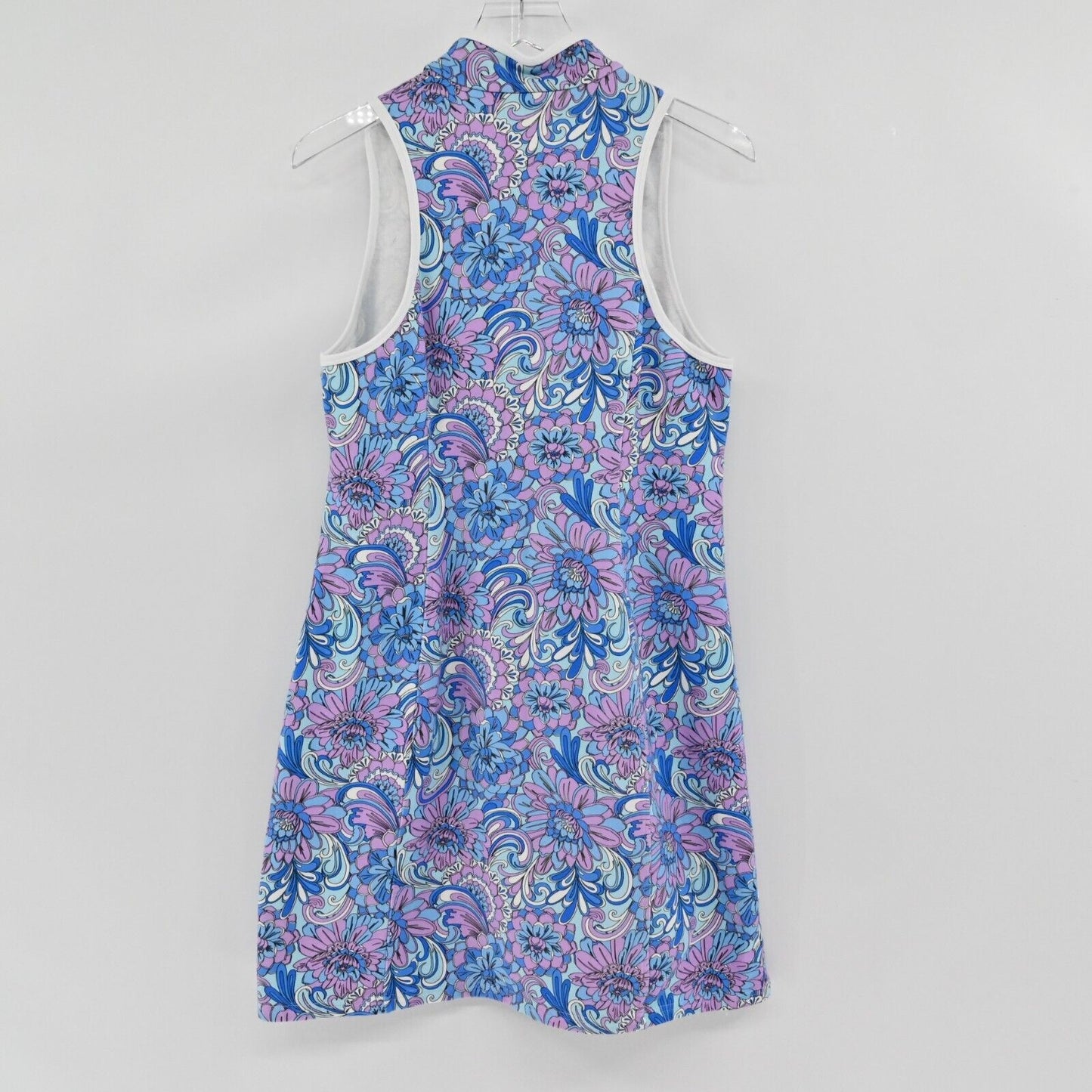 BOSTON PROPER Dress Womens Size L Abstract Floral Print Sleeveless Chic Zip