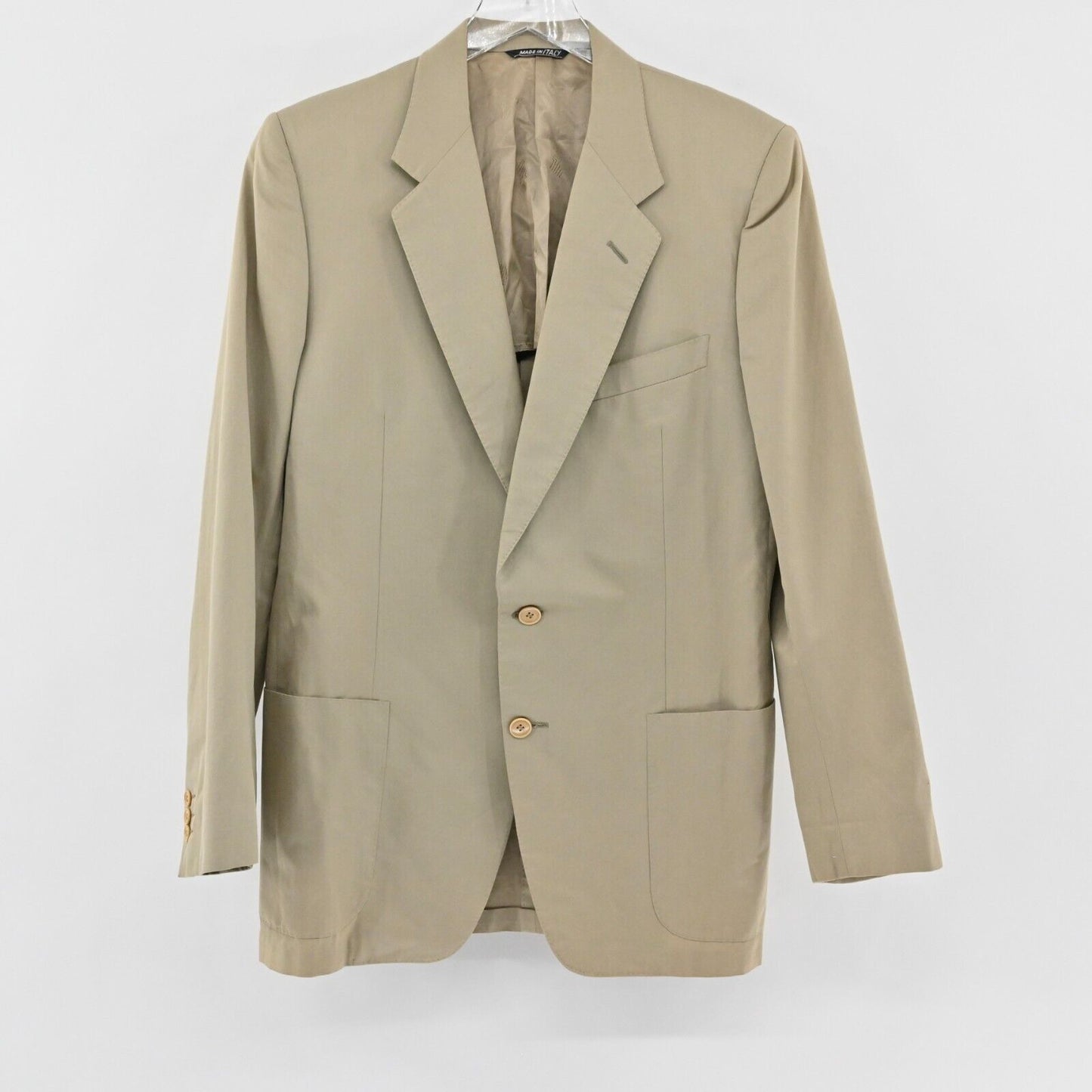 Vtg LANVIN Blazer Mens Size 50 Beige Single Breasted Sports Coat 2 Button Jacket