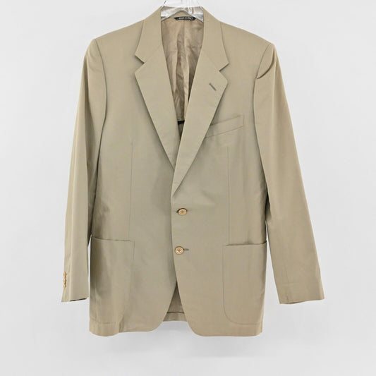 Vtg LANVIN Blazer Mens Size 50 Beige Single Breasted Sports Coat 2 Button Jacket