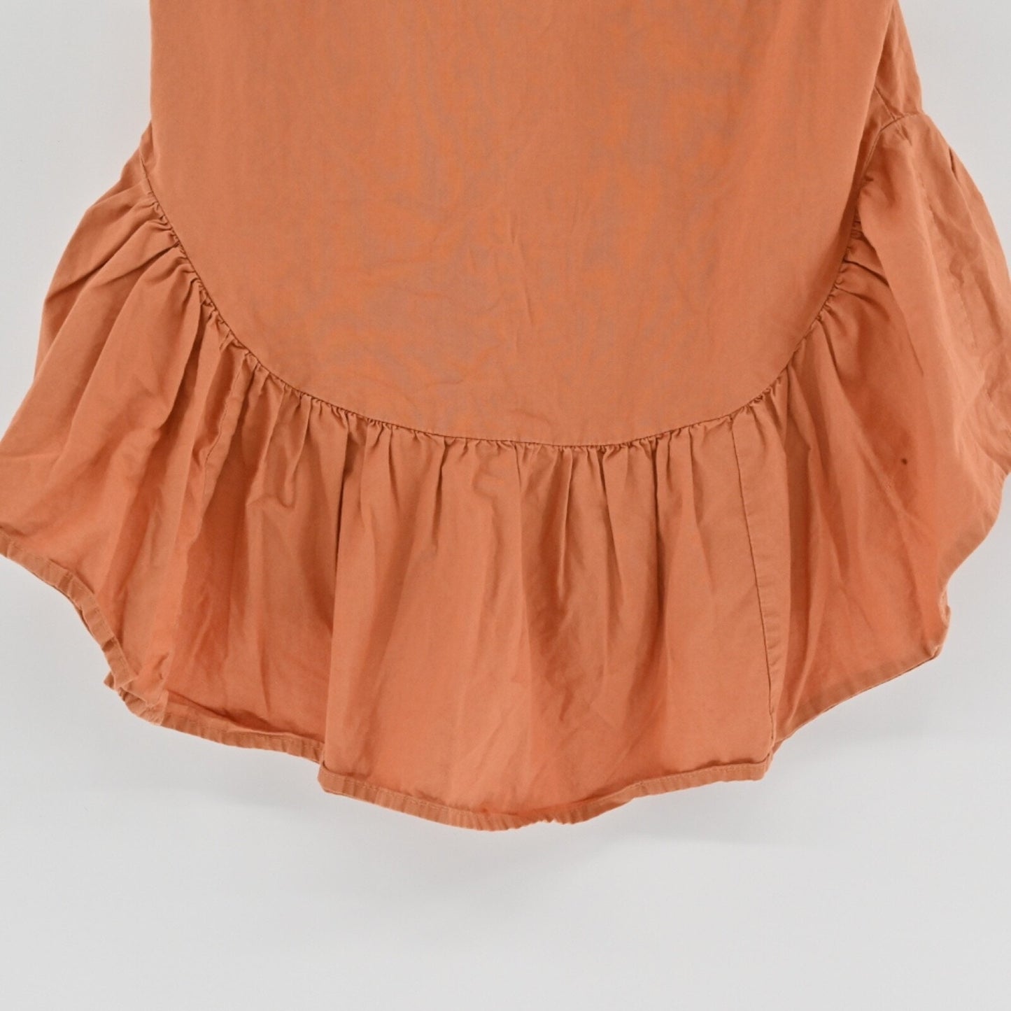 ANTHROPOLOGIE Womens Sienna Peplum Top Sz 2 Orange Boho Cotton Vanessa Virginia