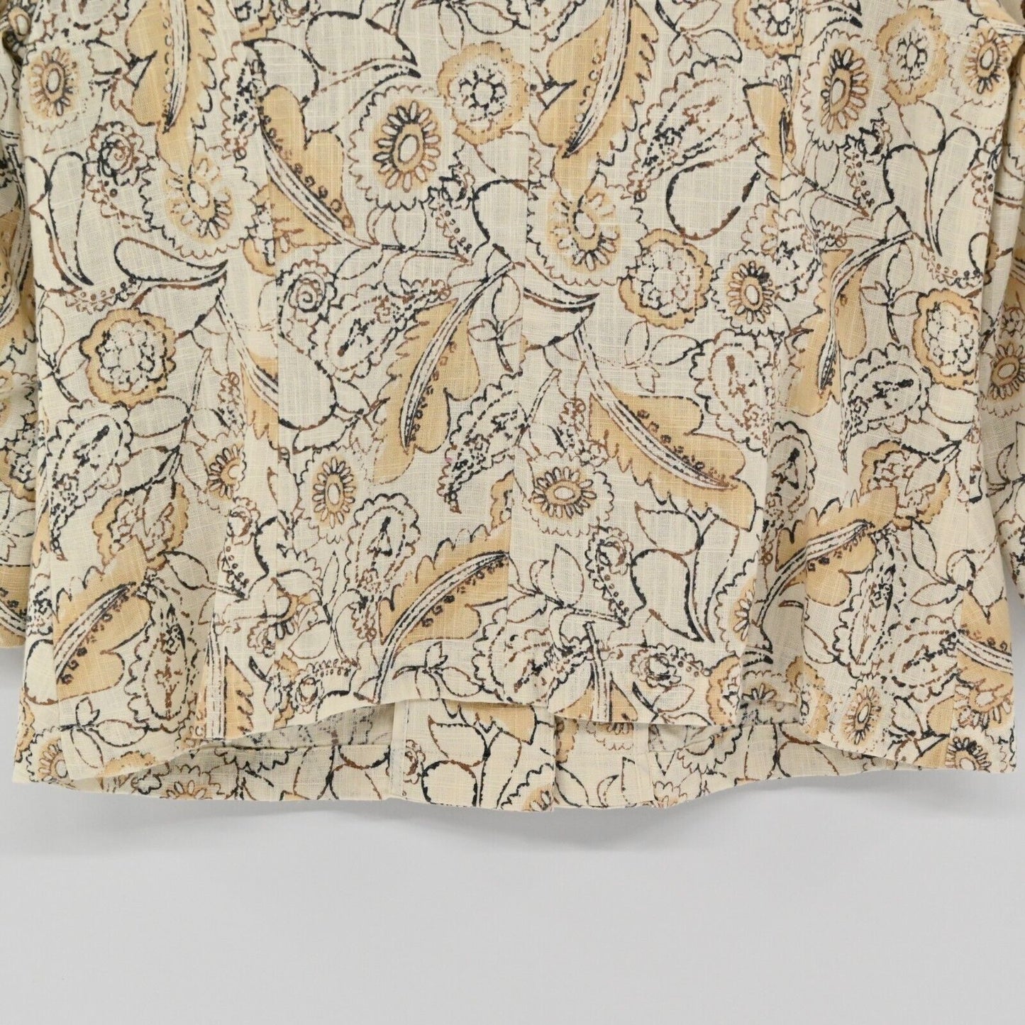 J JILL Jacket Womens Sz M Linen Floral Paisley Neutral Minimalist Lagenlook