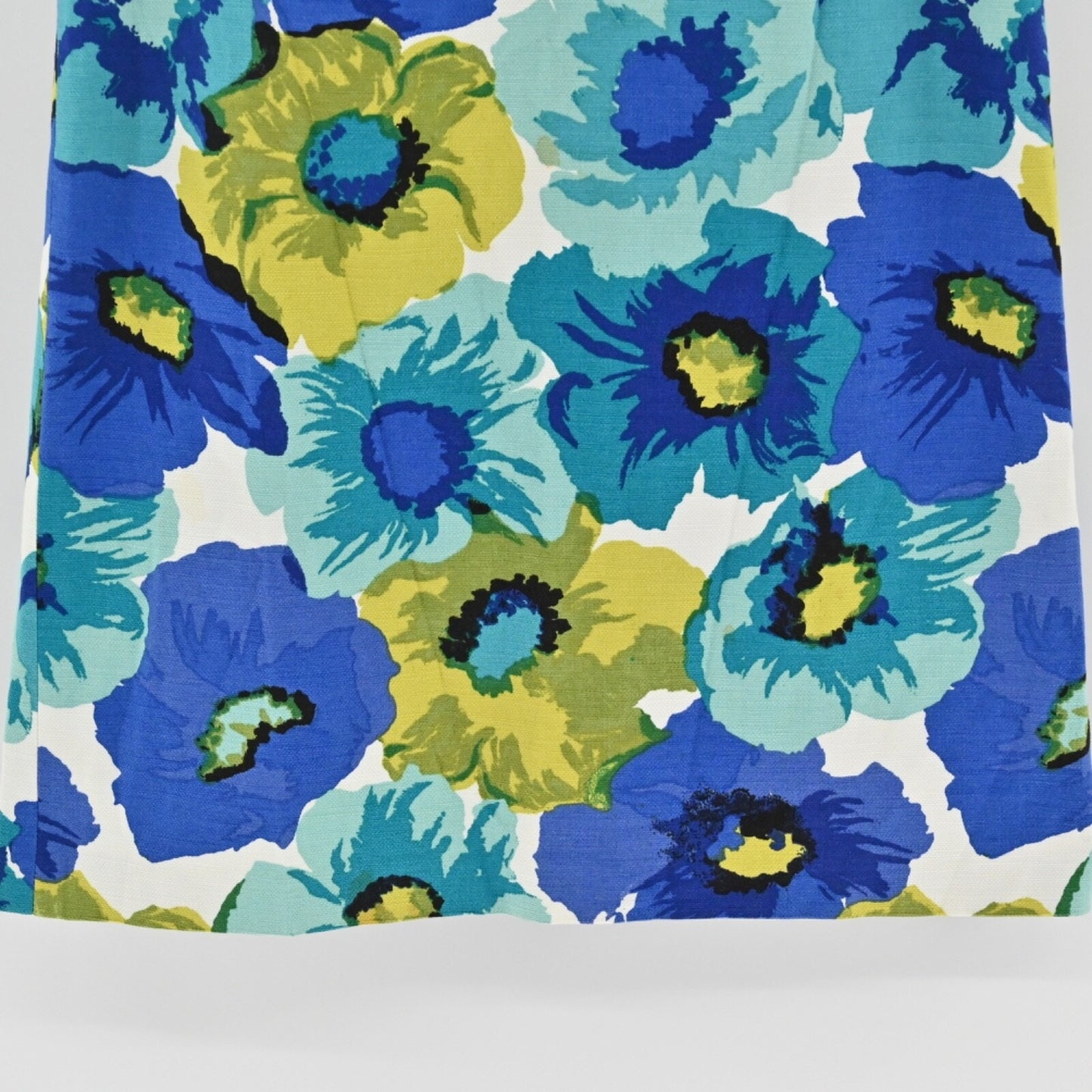 LOFT Floral Shift Dress Size 2 Blue Cotton Preppy Brunch Wedding Guest Church