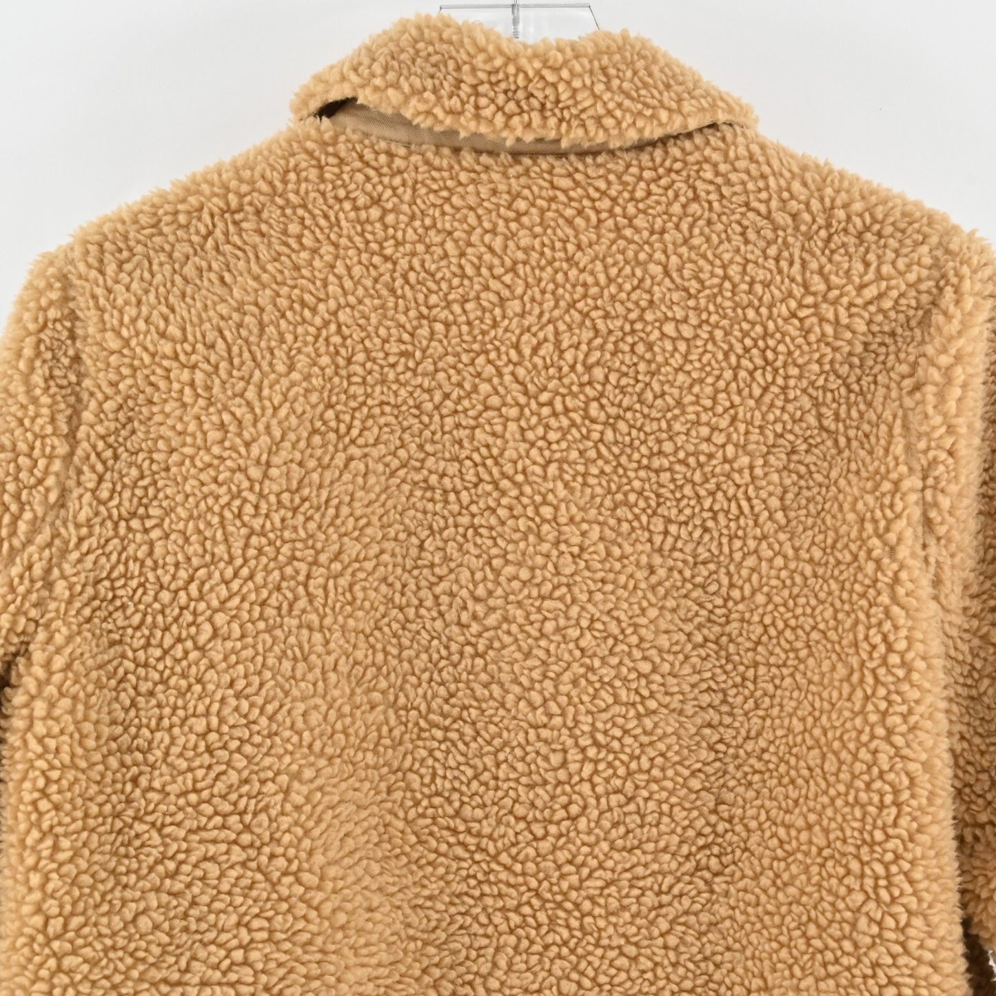 Madewell Portland Sherpa Camel Jacket Women M Faux Fur Button Front Teddy Coat