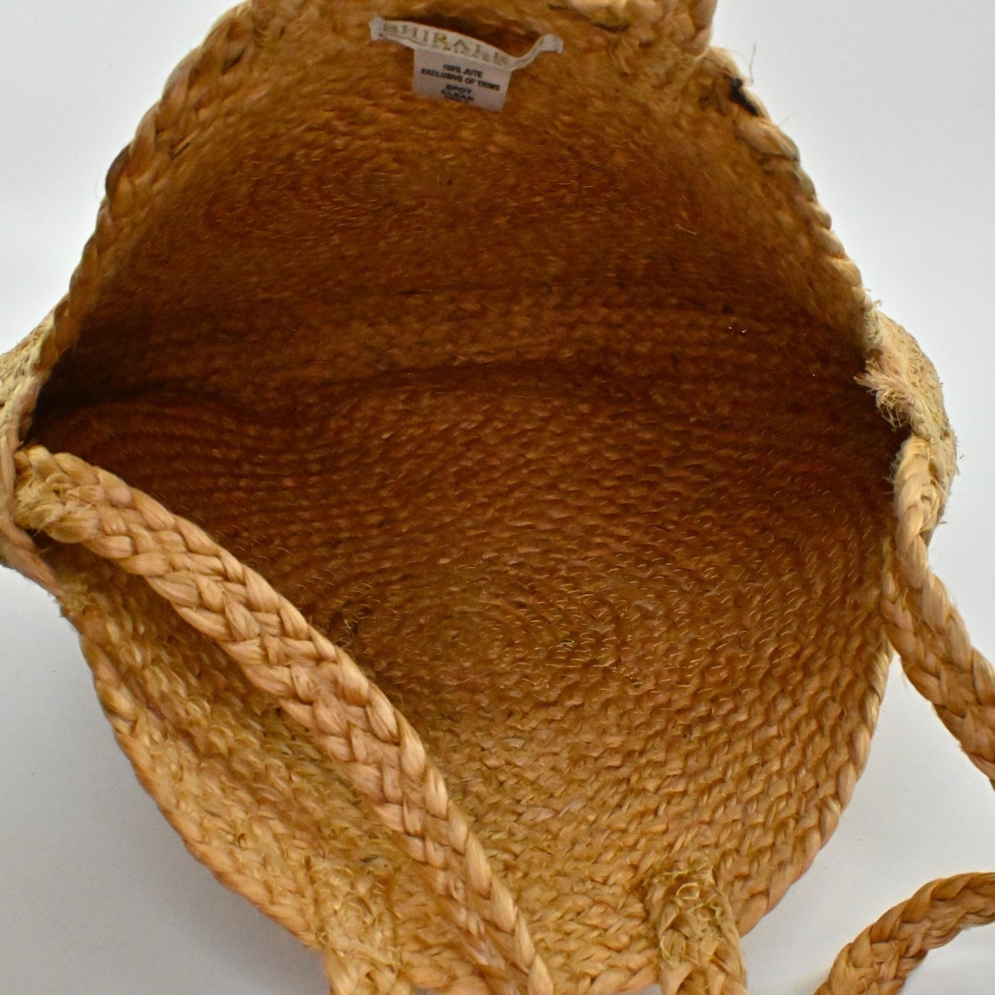 Shiraleah Natural Woven Jute Bag Pink Escape Vacation Beach Casual Circle Tote